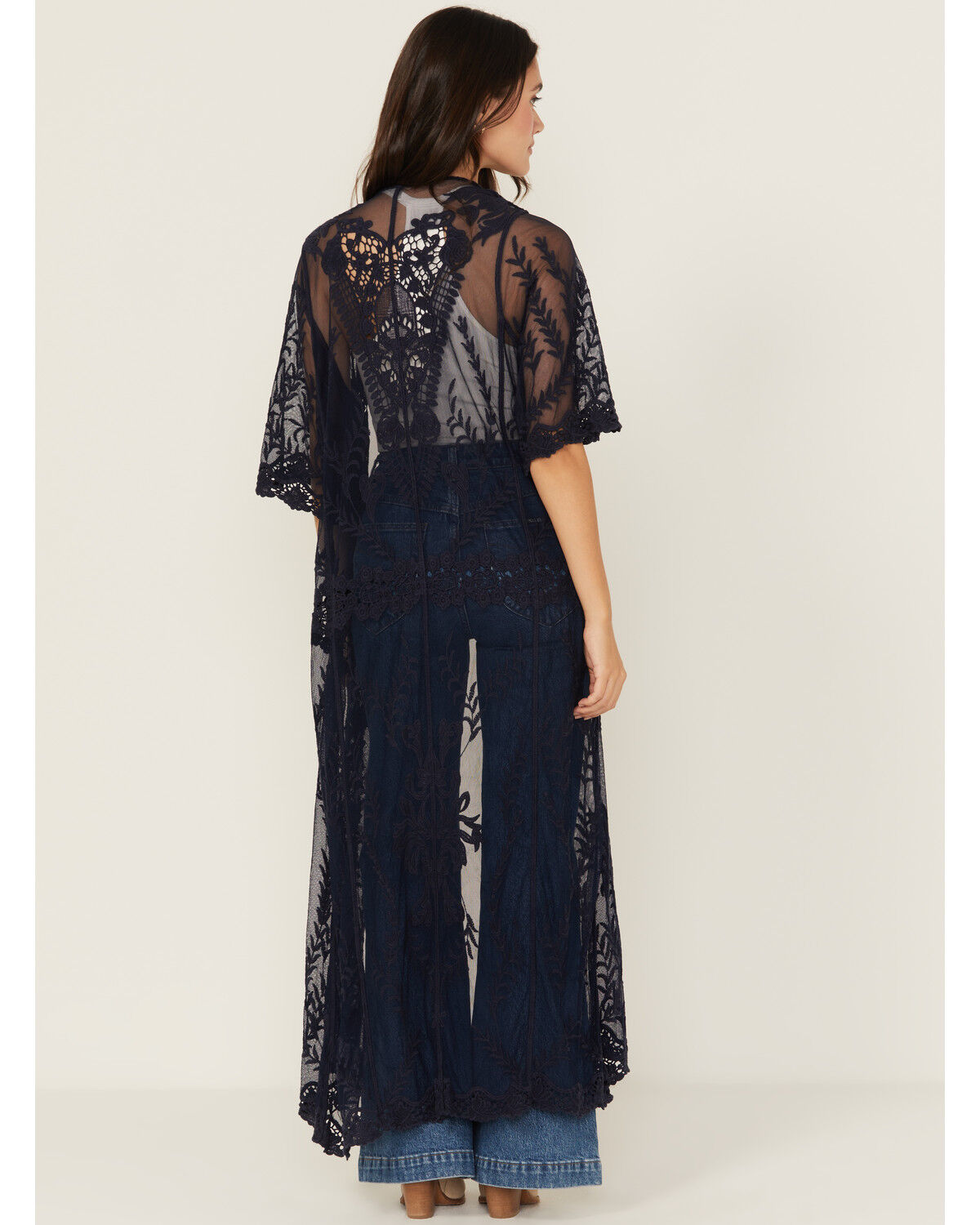 Shyanne Women's Embroidered Mesh Kimono