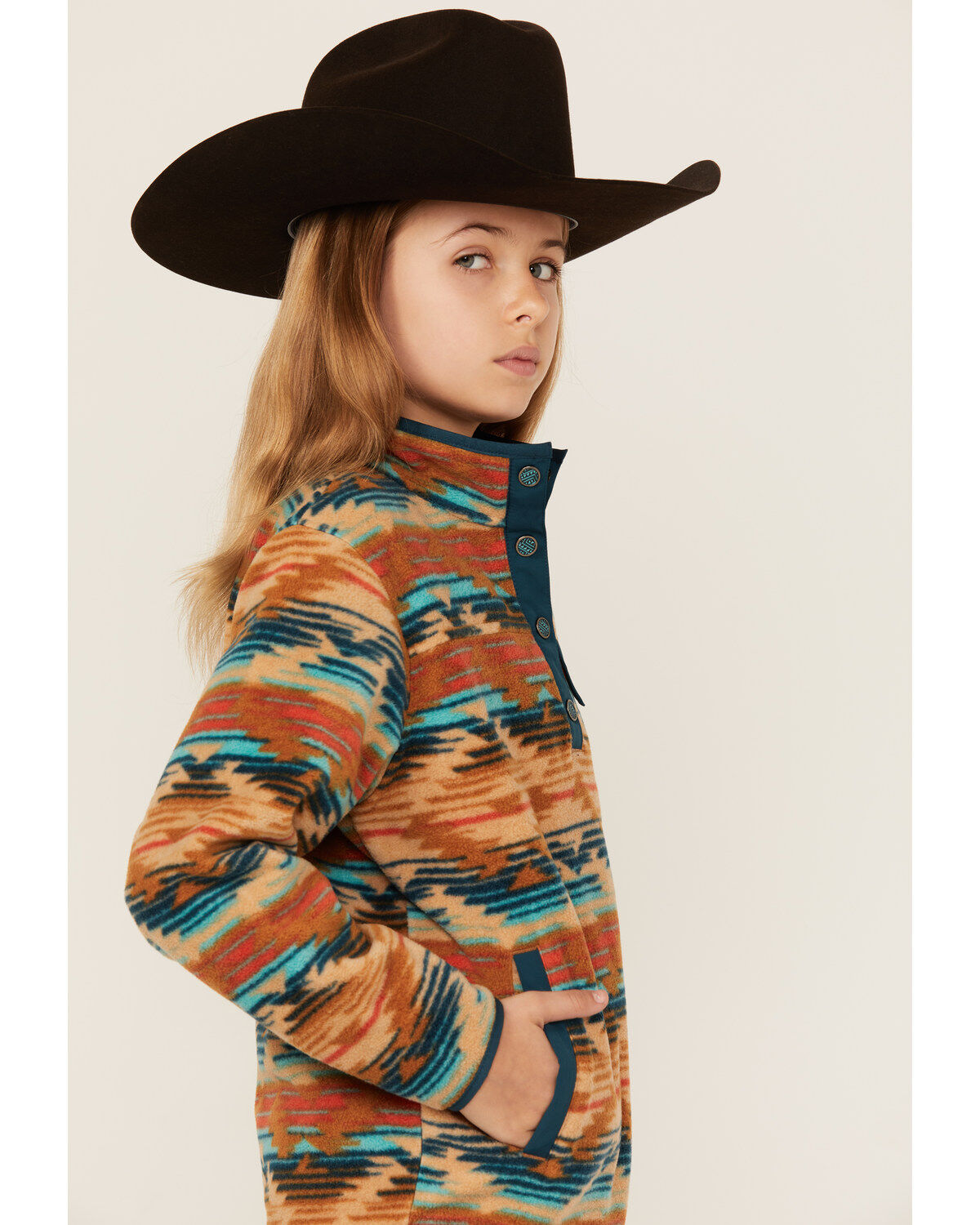 Cruel Girl Girls' Southwestern Print Fleece Pullover