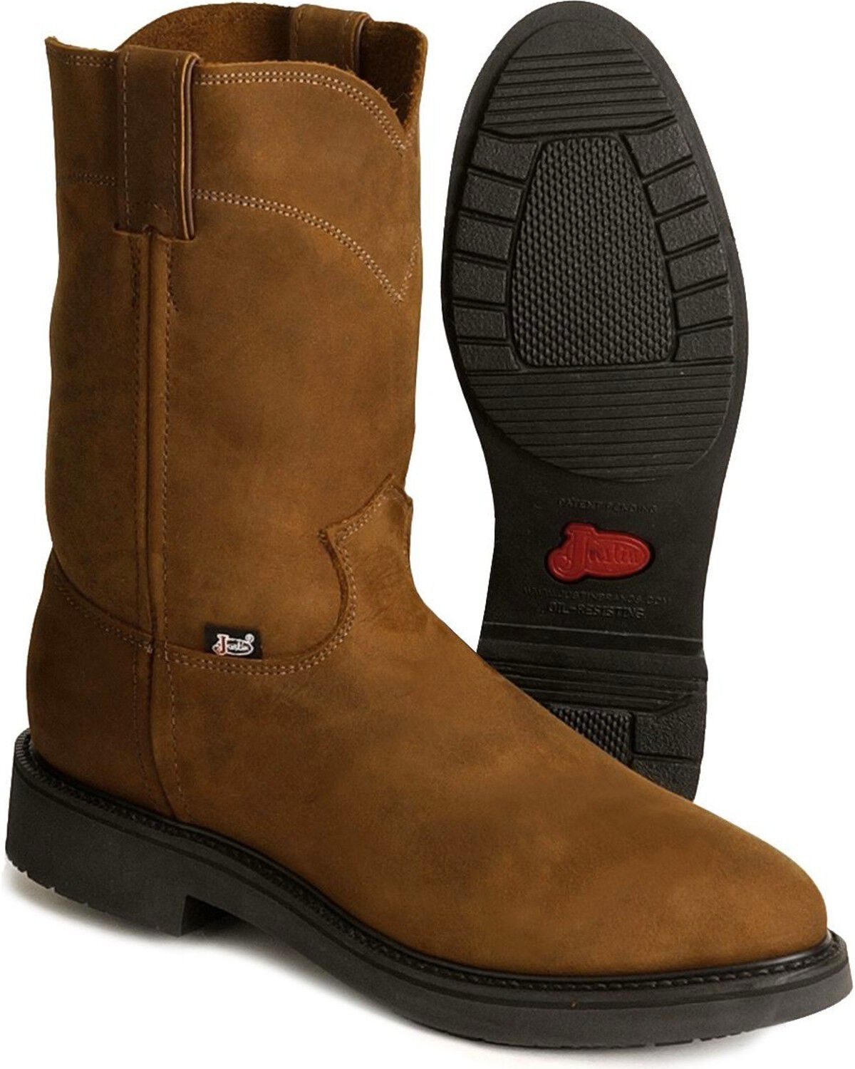 Justin Men's Conductor Electrical Hazard Pull-On Work Boots - Soft Toe
