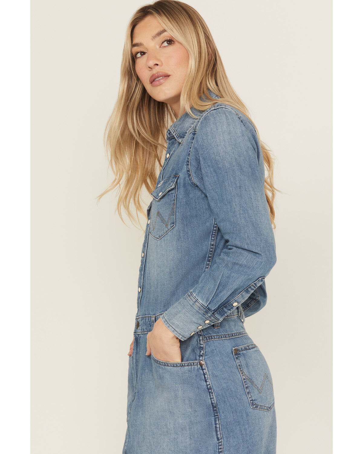 Wrangler Women's Long Sleeve Denim Mini Dress