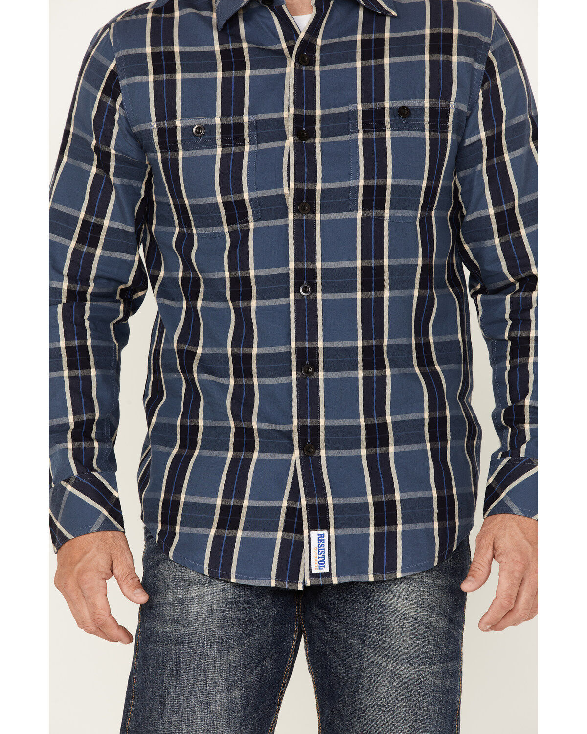 Resistol Men's Canon Large Plaid Long Sleeve Button Down Shirt