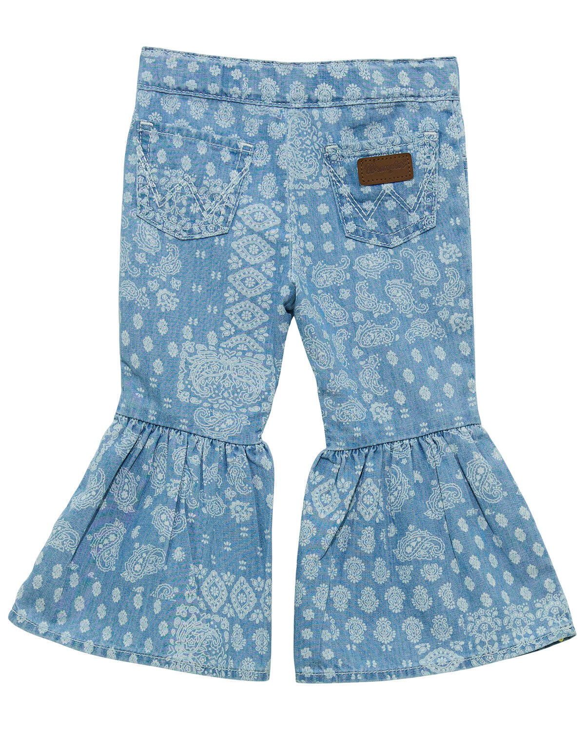 Wrangler Toddler Girls' Light Wash Bandana Print Flare Denim Jeans
