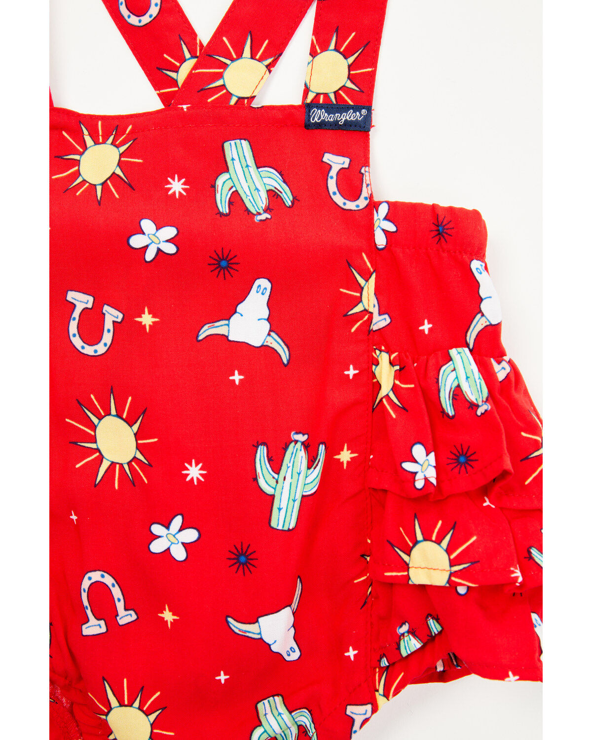 Wrangler Infant Girls' Conversation Print Ruffle Overalls