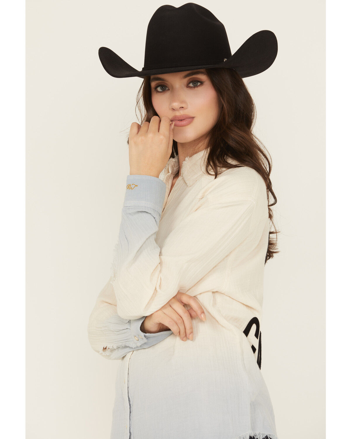 Wrangler X Lainey Wilson Women's Call A Cowboy Ombre Long Sleeve Snap Layering Shirt