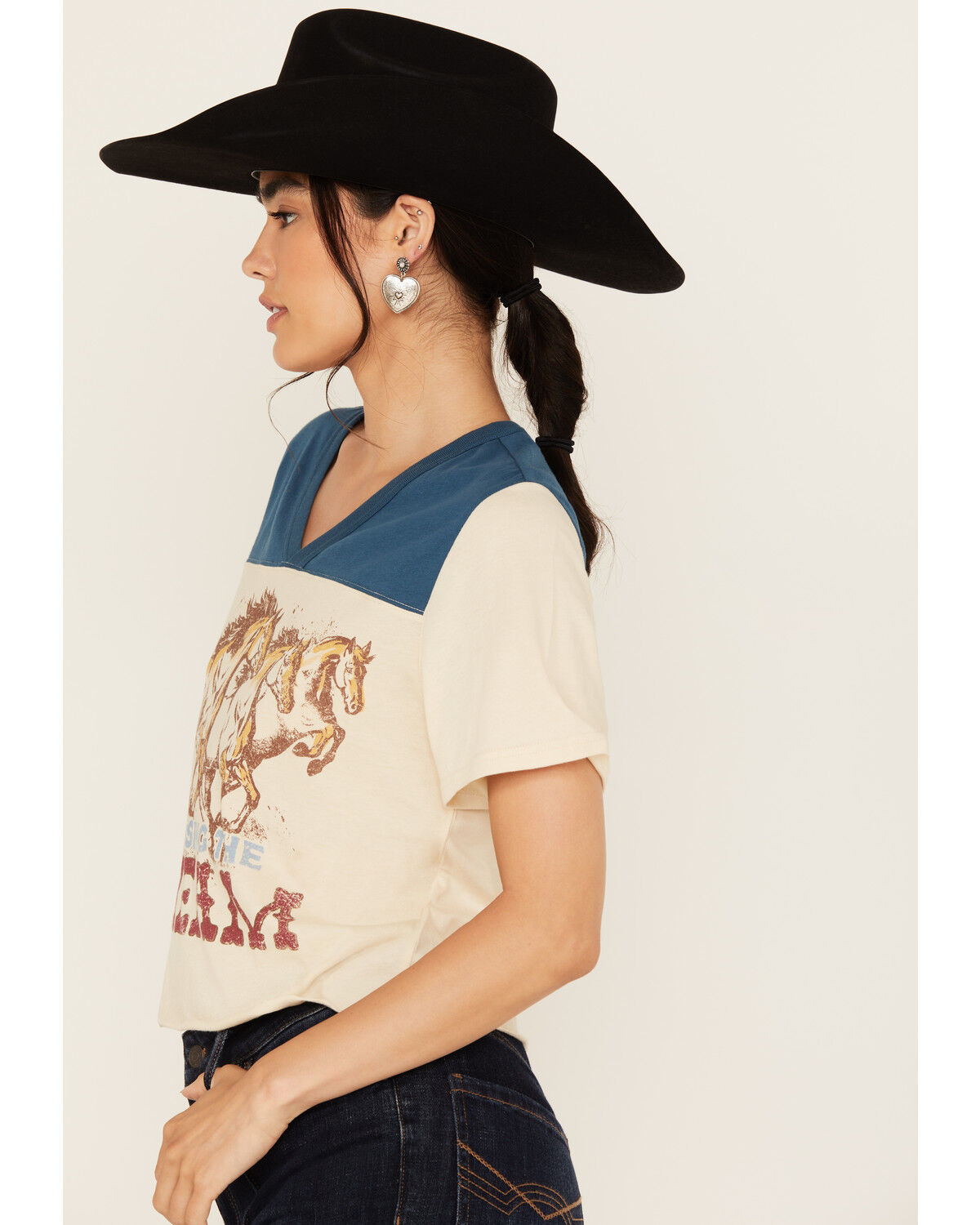 Idyllwind Women's Chasing The Dream Cropped Football Short Sleeve Tee