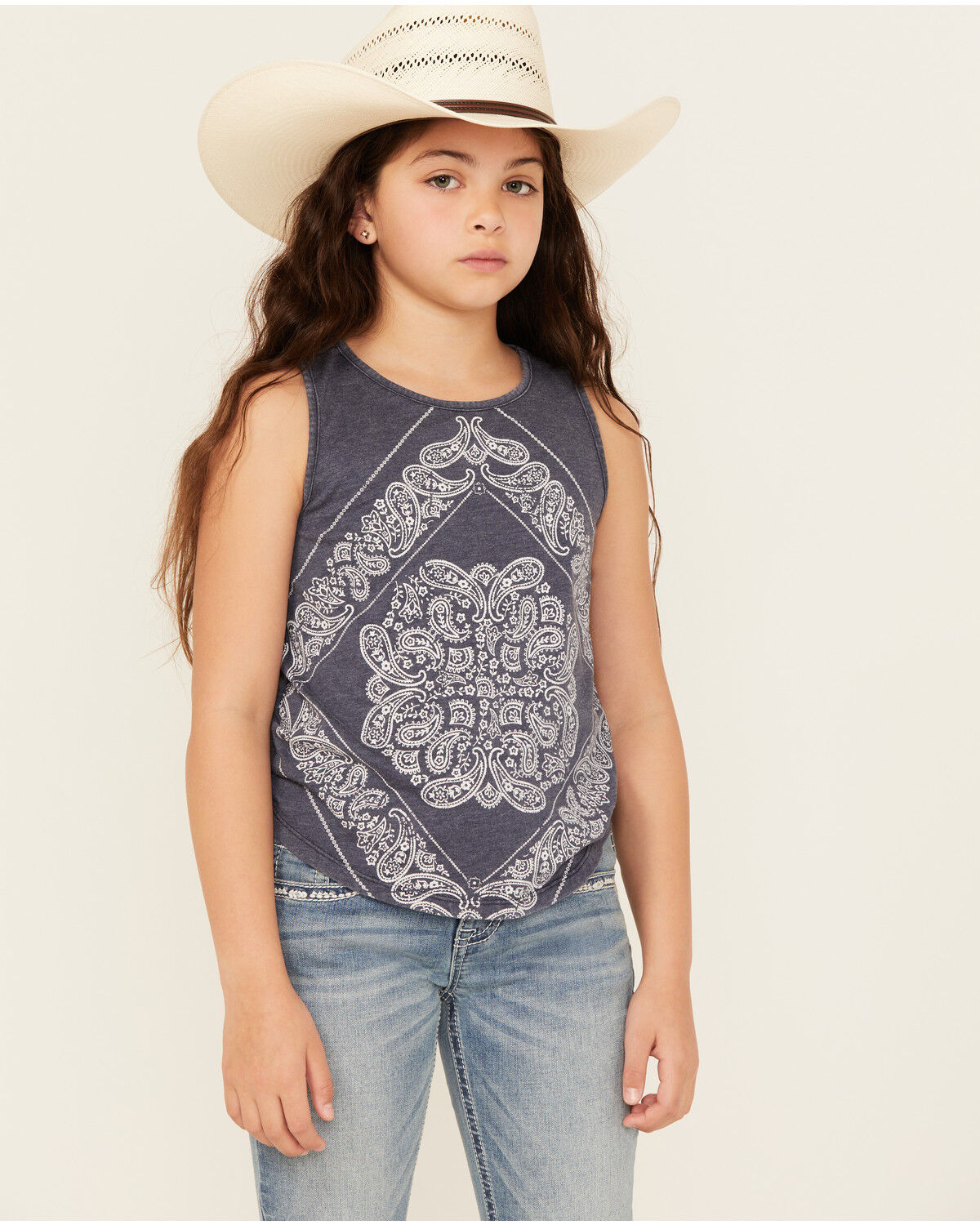 Rock & Roll Denim Girls' Bandana Print Tank