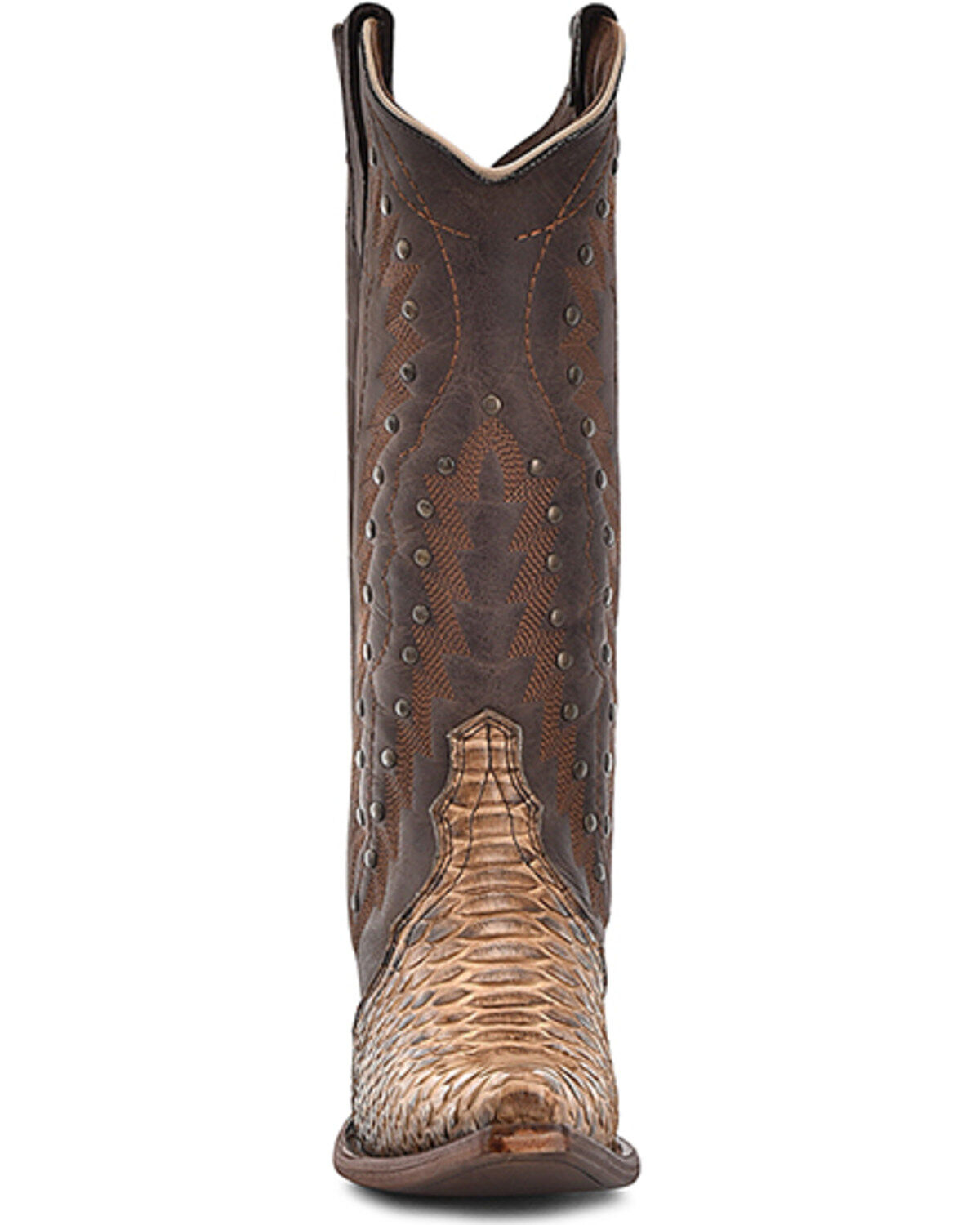 Circle G Women's Exotic Python Studded Western Boots - Snip Toe