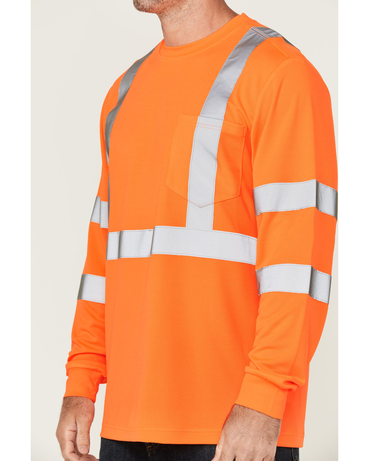 Hawx Men's Hi-Vis Reflective Long Sleeve Work T-Shirt - Big