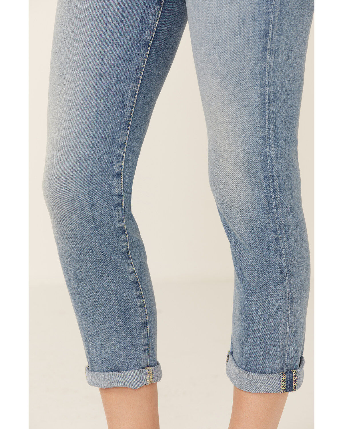 7 For All Mankind Light Wash Mid Rise Crop Skinny Denim Jeans