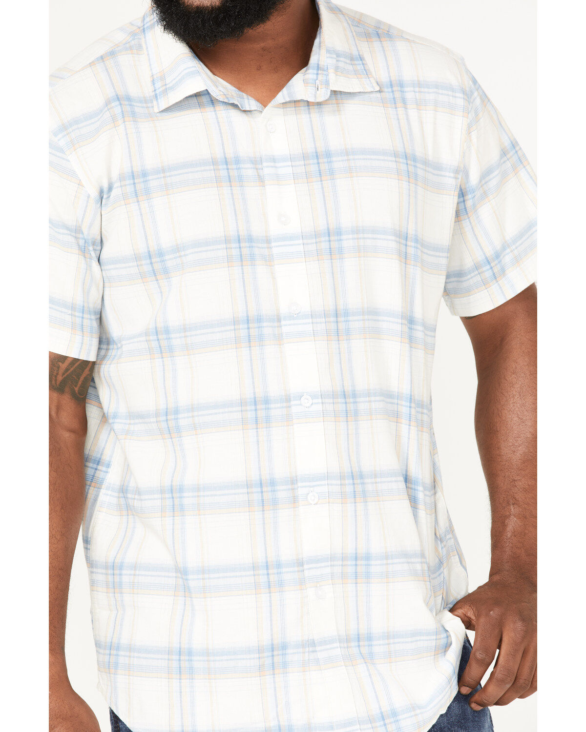 Brixton Men's Charter Plaid Short Sleeve Button Down Shirt