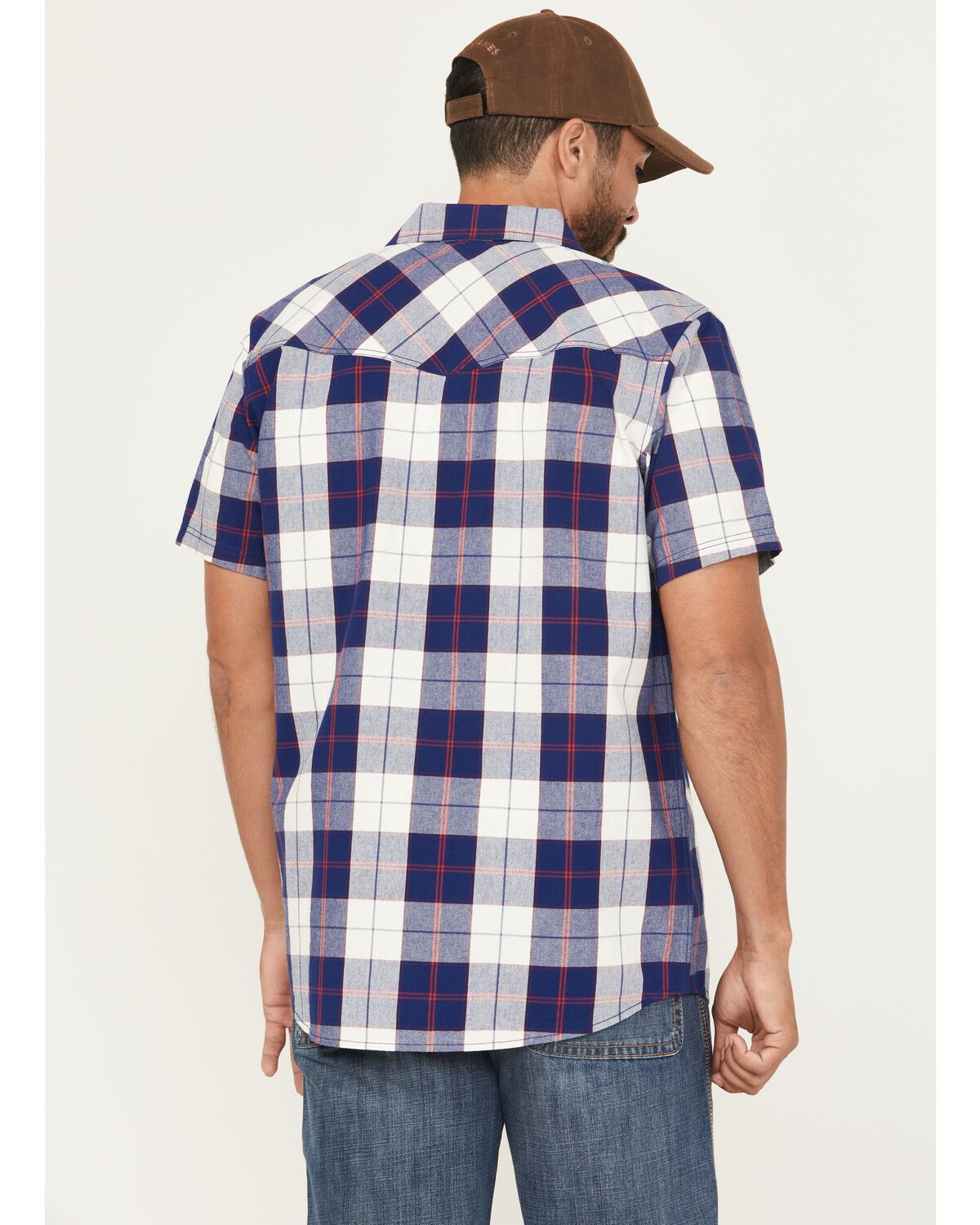 Brothers And Sons Calaveras Plaid Print Short Sleeve Button-Down Western Shirt
