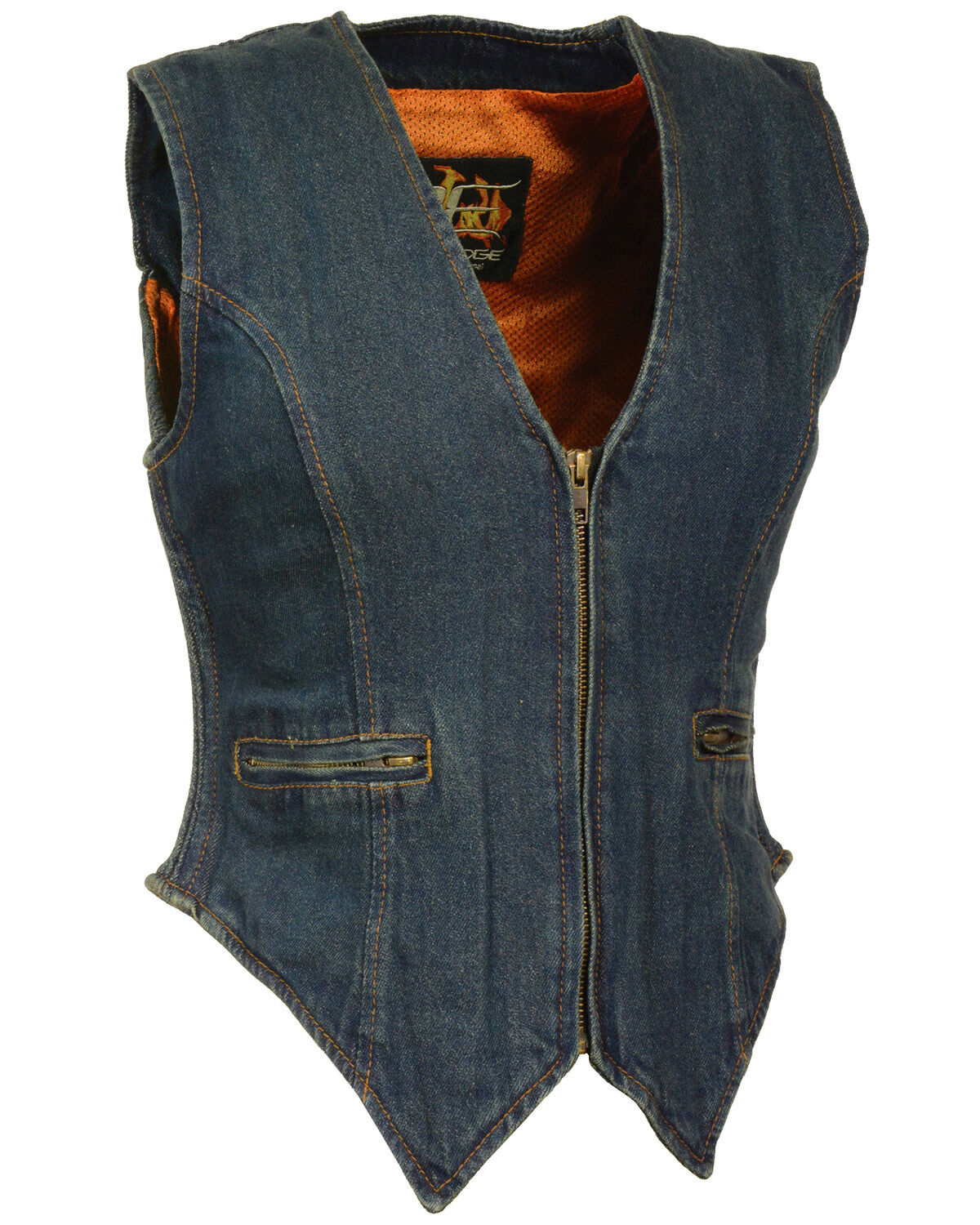 Milwaukee Leather Women's Side Stretch Zipper Front Denim Vest - 5X