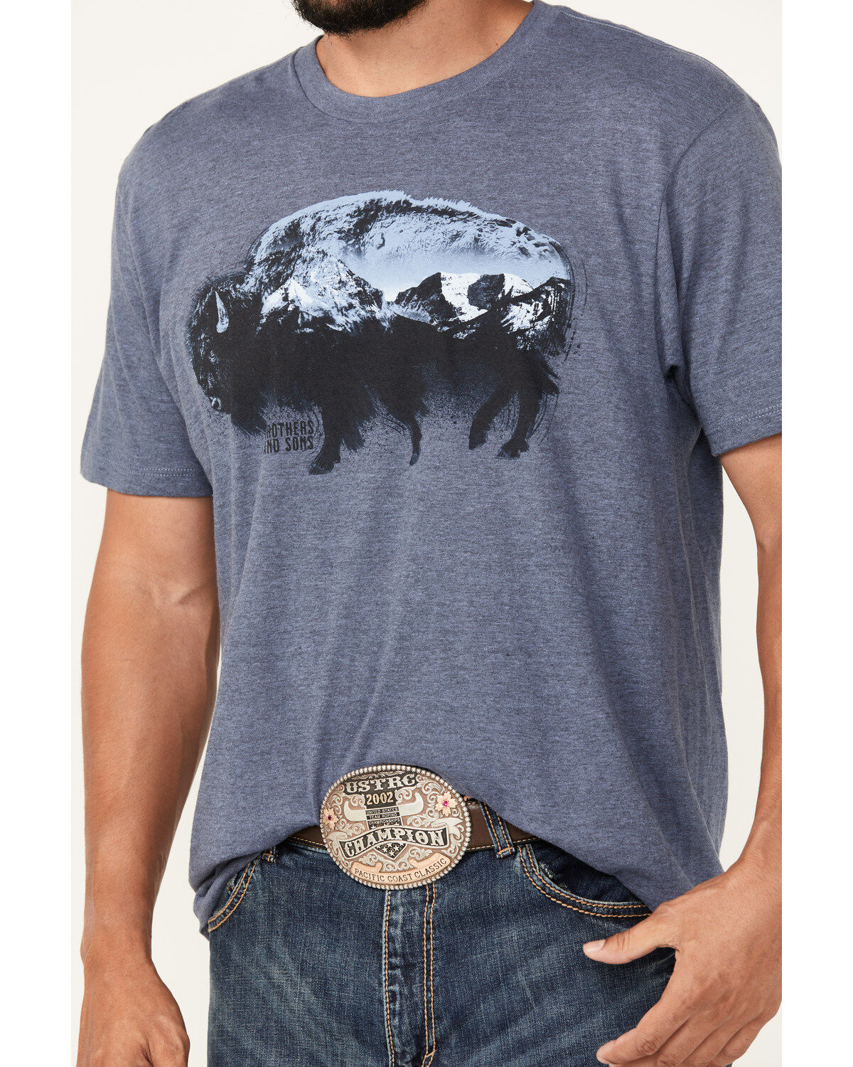 Brothers and Sons Men's Bison Short Sleeve Graphic T-Shirt