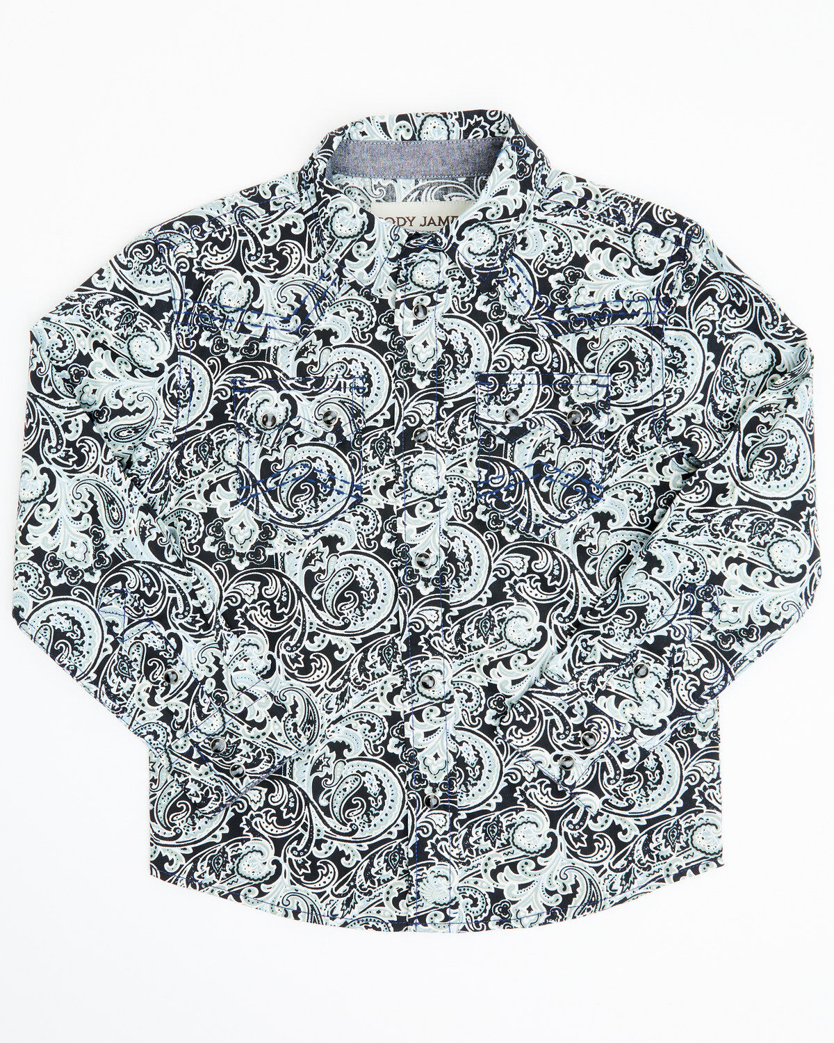 Cody James Toddler Boys' Showdown Paisley Print Long Sleeve Snap Western Shirt