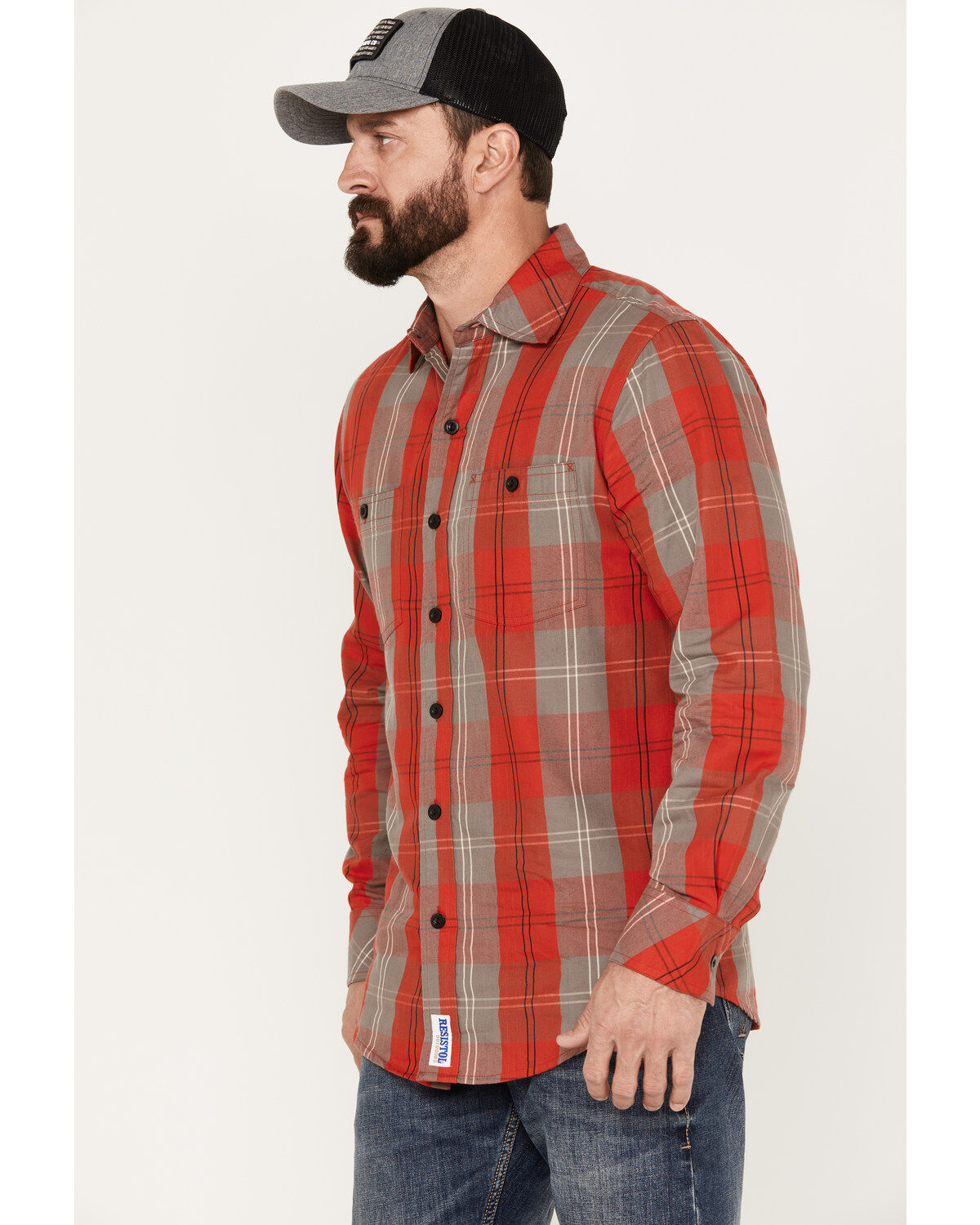 Resistol Men's Stratmoor Plaid Print Long Sleeve Button Down Western Shirt