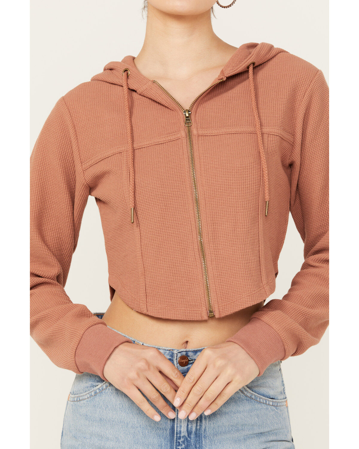 Cleo + Wolf Women's Corset Cropped Hoodie
