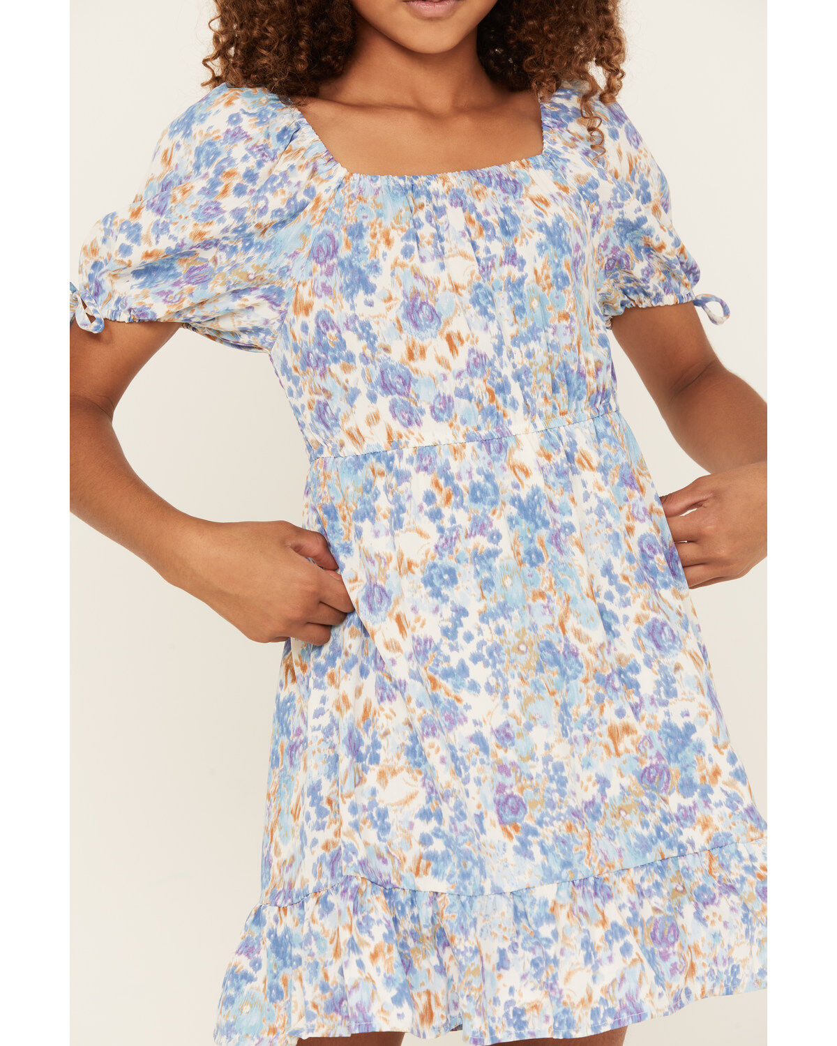 Hayden Girls' Floral Print Puff Sleeve Mini Dress