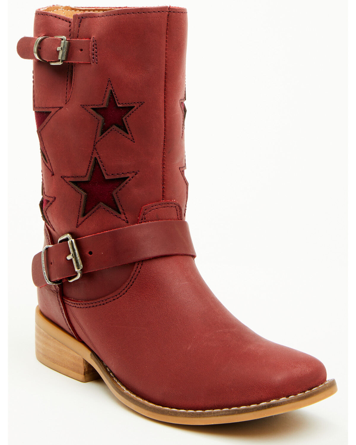 Dingo Girls' Blacklist Star Inlay Harness Boots - Square Toe