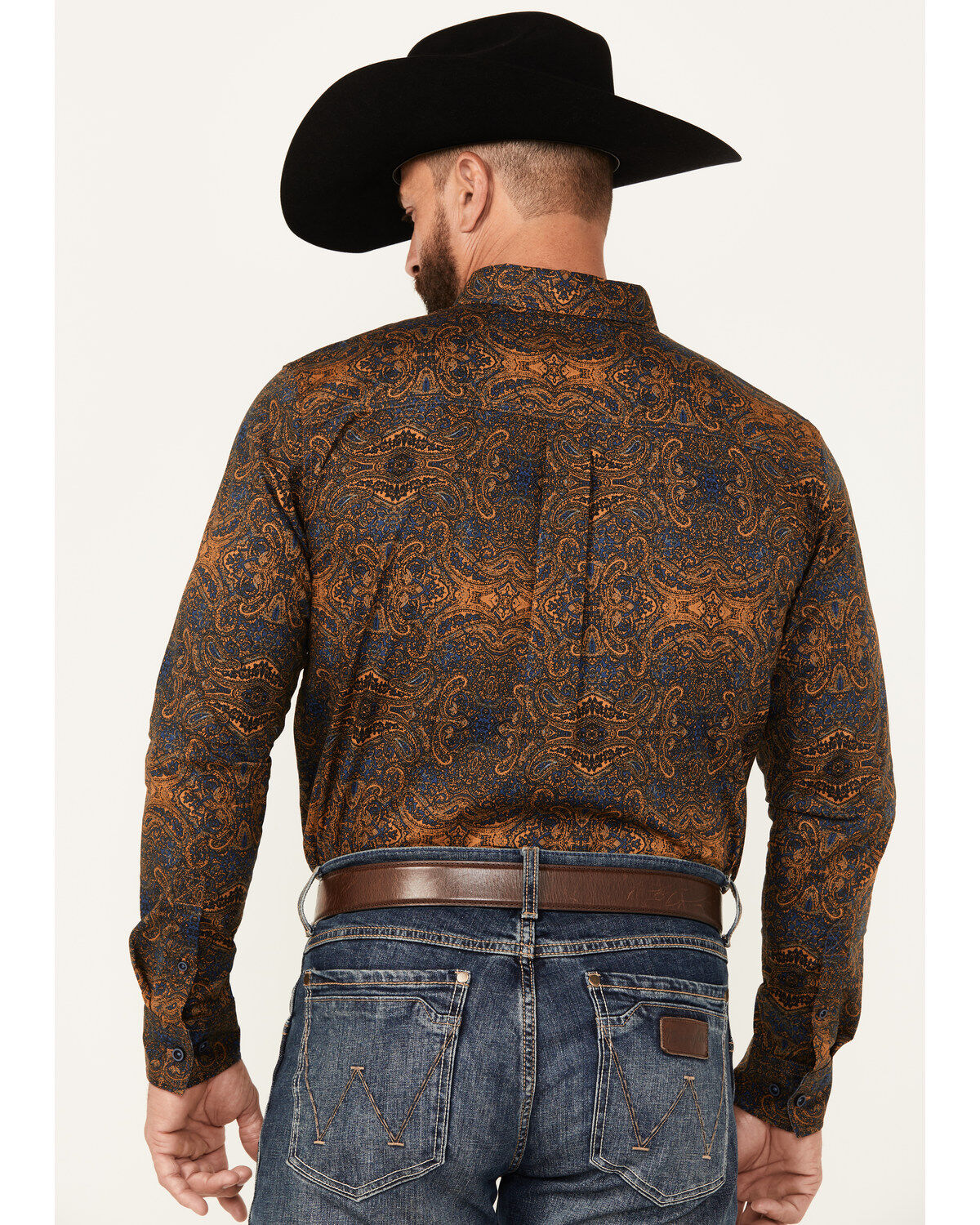 Cody James Men's Winding Roads Paisley Print Long Sleeve Button-Down Stretch Western Shirt