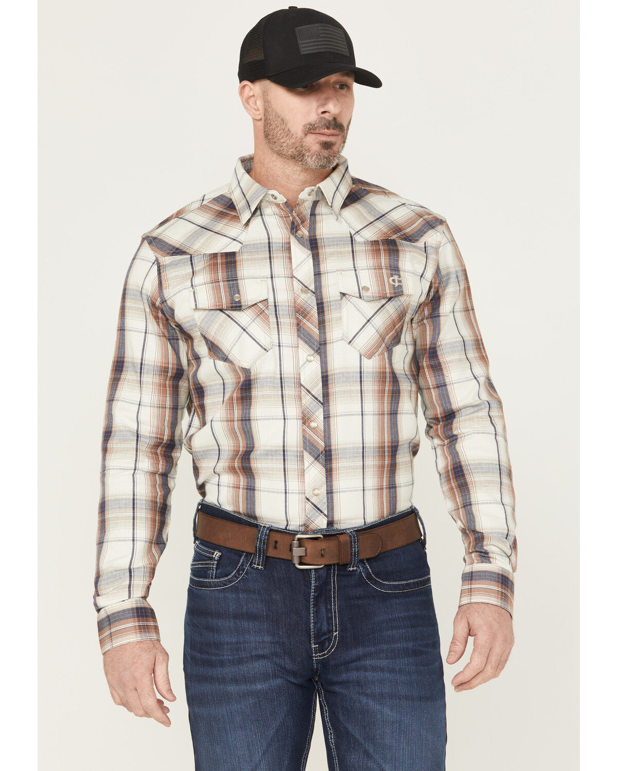 Cody James Men's FR Plaid Print Long Sleeve Snap Work Shirt
