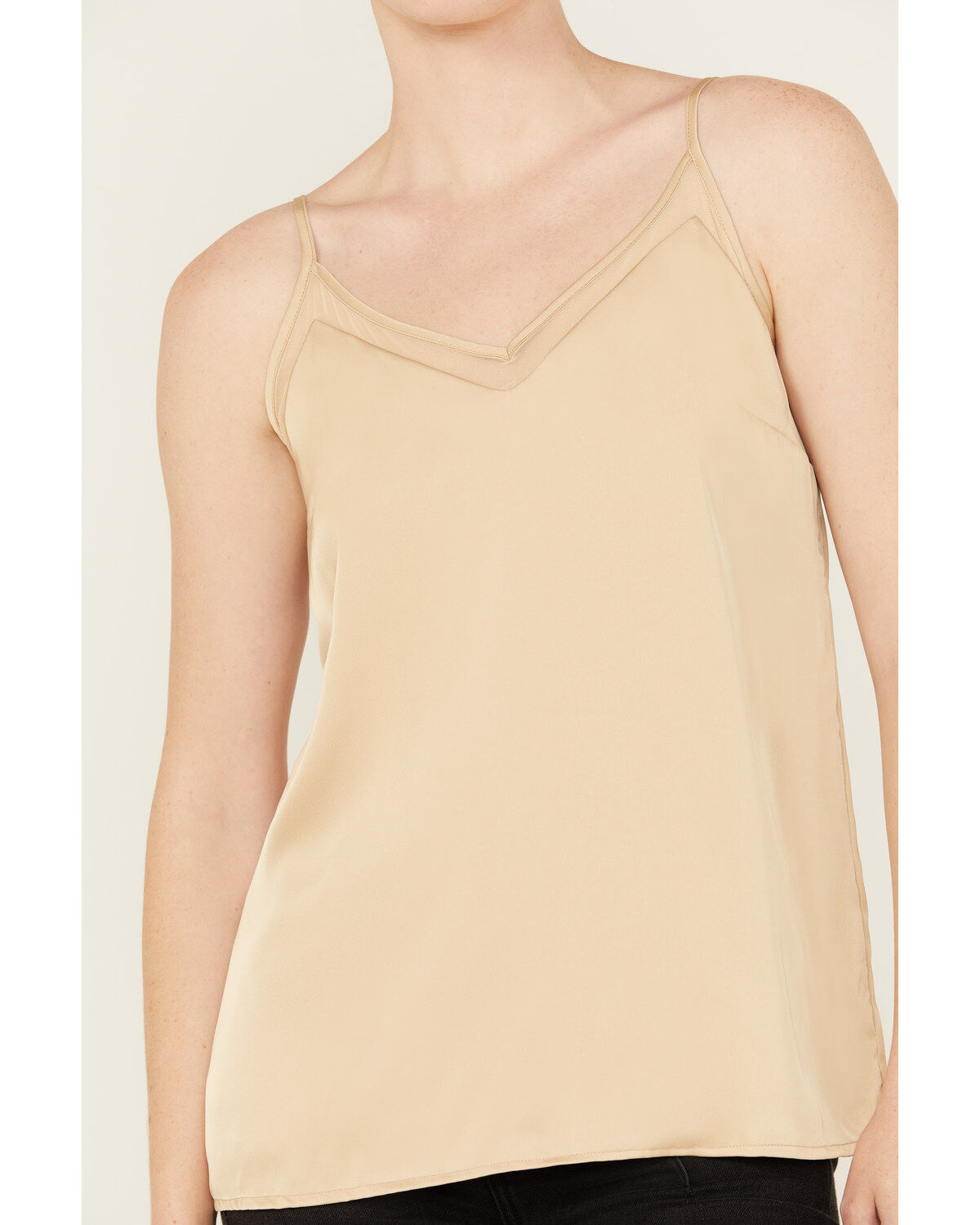 Rock & Roll Denim Women's Mesh Accent Satin Tank