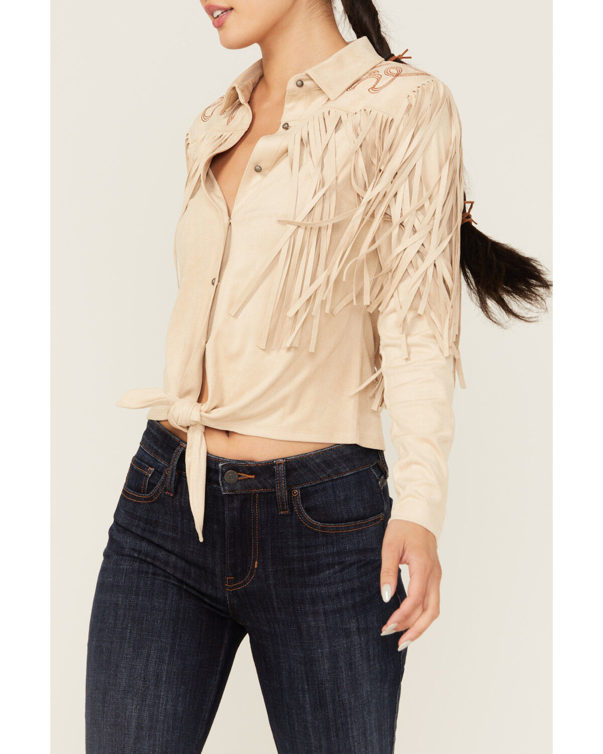 Idyllwind Women's Fringe Embroidered Long Sleeve Button-Down Western Shirt