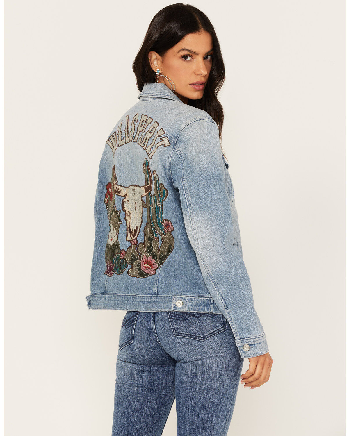 Idyllwind Women's Light Wash Wild Spirit Embroidered Denim Jacket