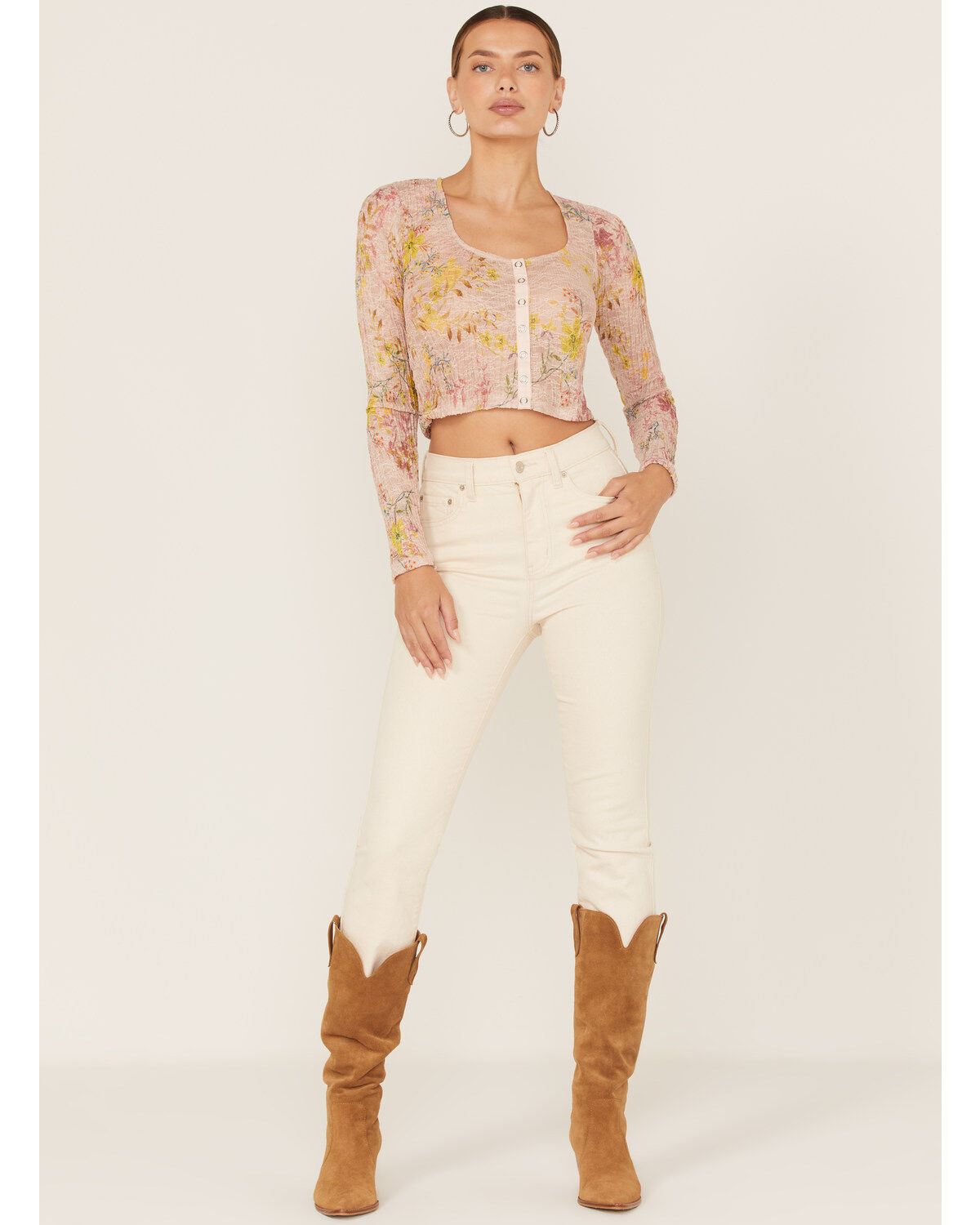 Free People Women's Angelina Floral Print Crop Top