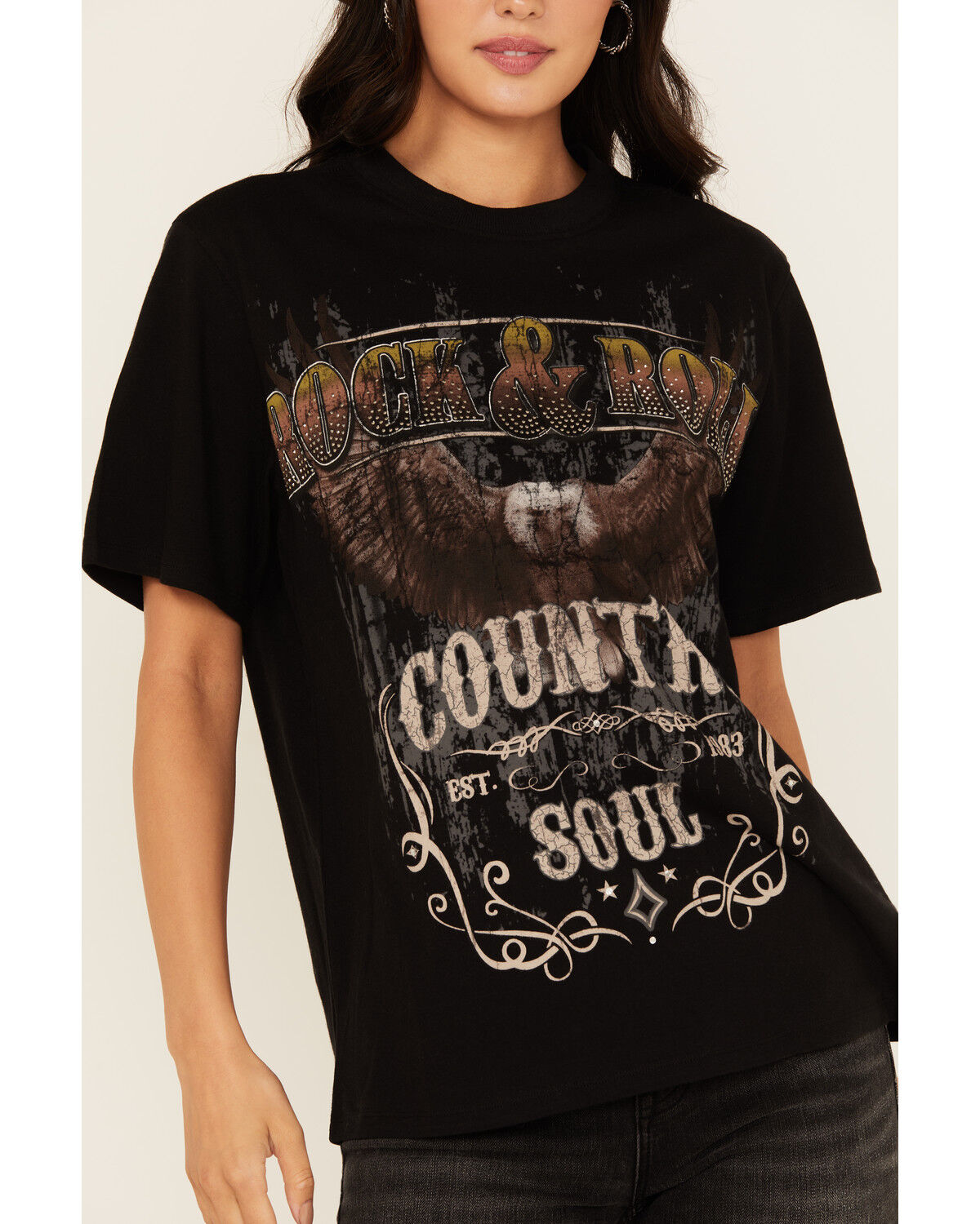 Idyllwind Women's Rock & Roll Country Soul Boyfriend Fit Short Sleeve Graphic Tee