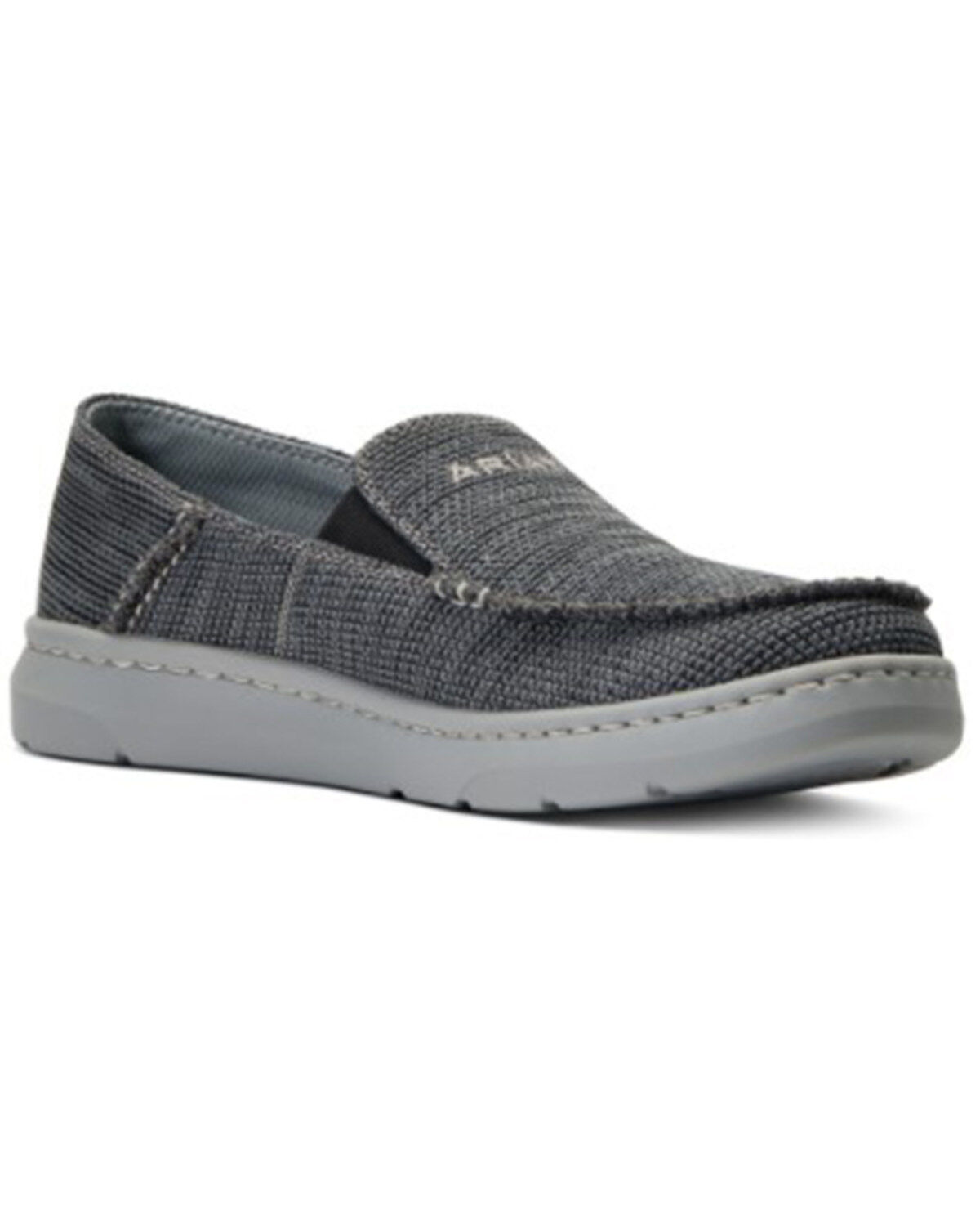 Ariat Men's Heather Brown Charcoal 360 Canvas Slip-On Casual Shoe - Moc Toe