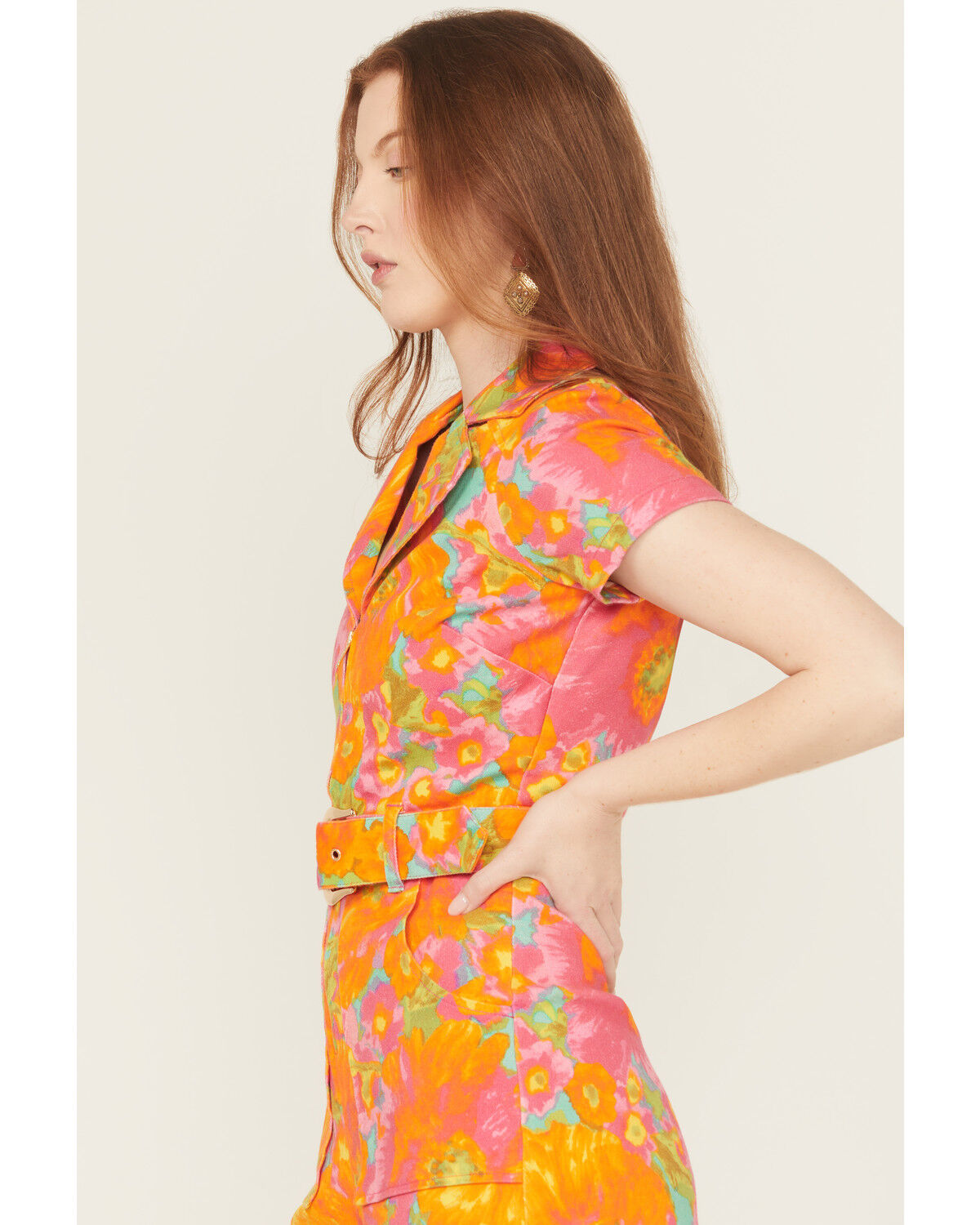 Show Me Your Mumu Women's Outlaw Floral Print Short Sleeve Romper