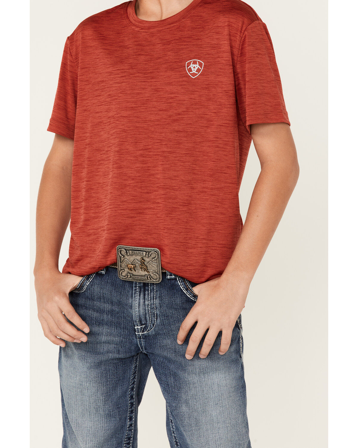Ariat Boys' Charger Vertical Flag Graphic Short Sleeve T-Shirt