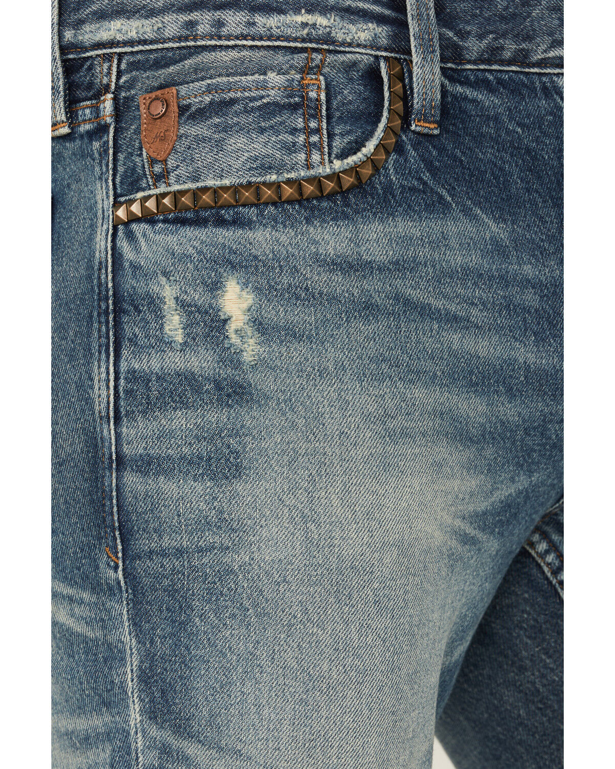 Moonshine Spirit Men's Slasher Medium Wash Slim Straight Rigid Denim Jeans