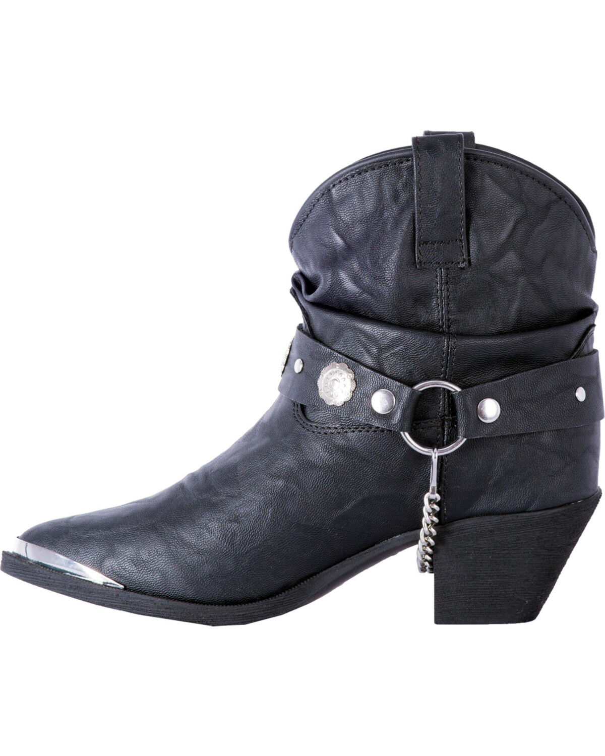Dingo Women's Faux Concho Strap Slouch Booties - Round Toe