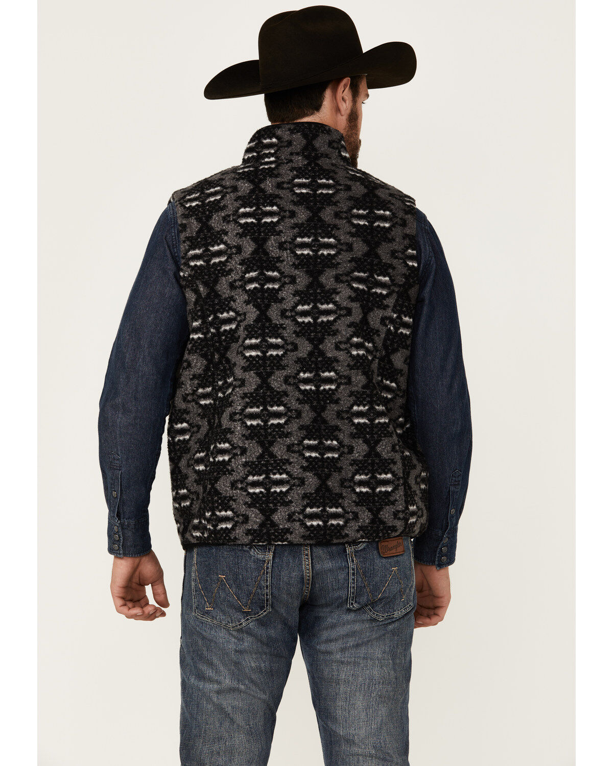 Rock & Roll Denim Men's Southwestern Print Berber Vest