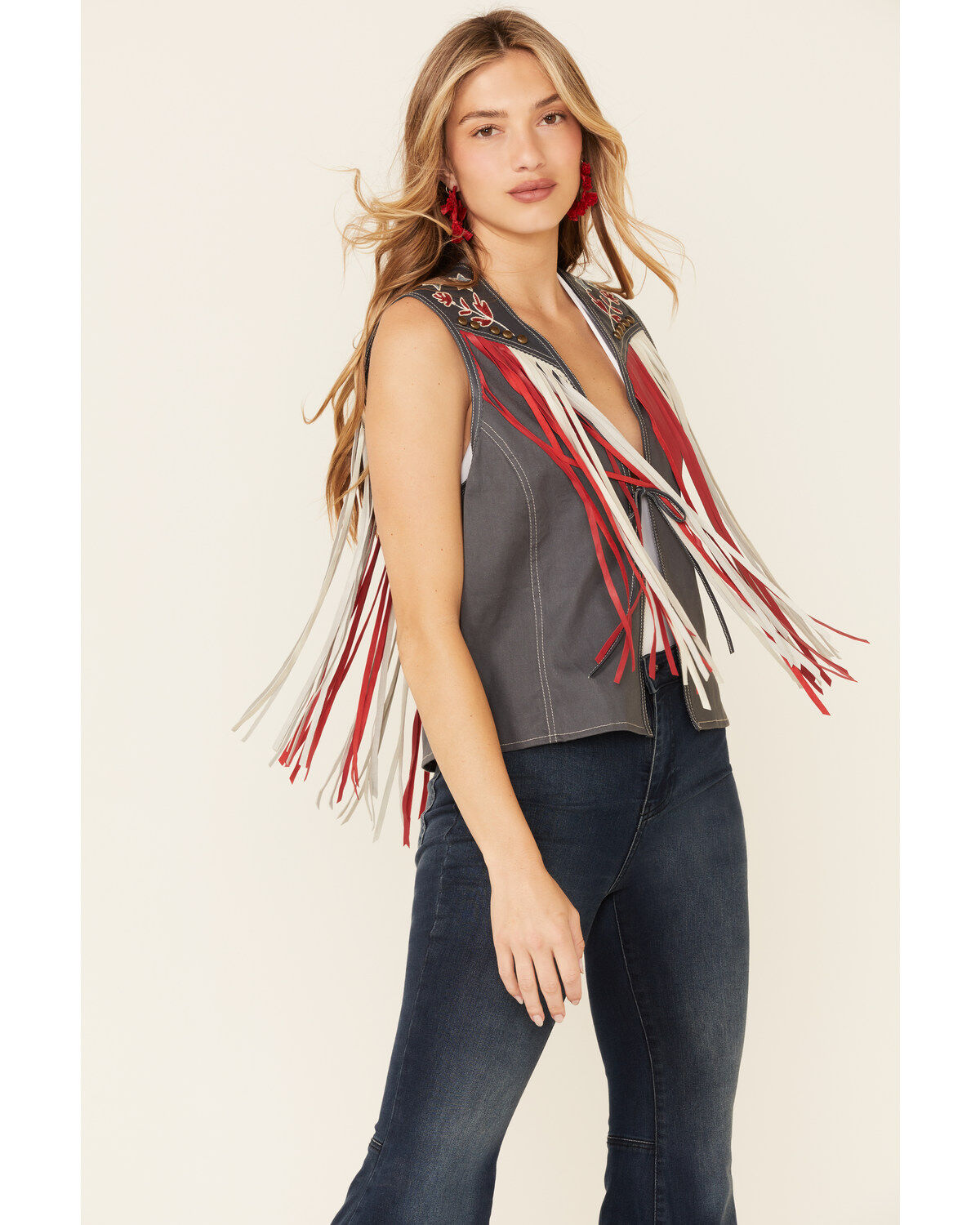 Double D Ranch Women's Indigo Eagle Live Tie-Front Vest