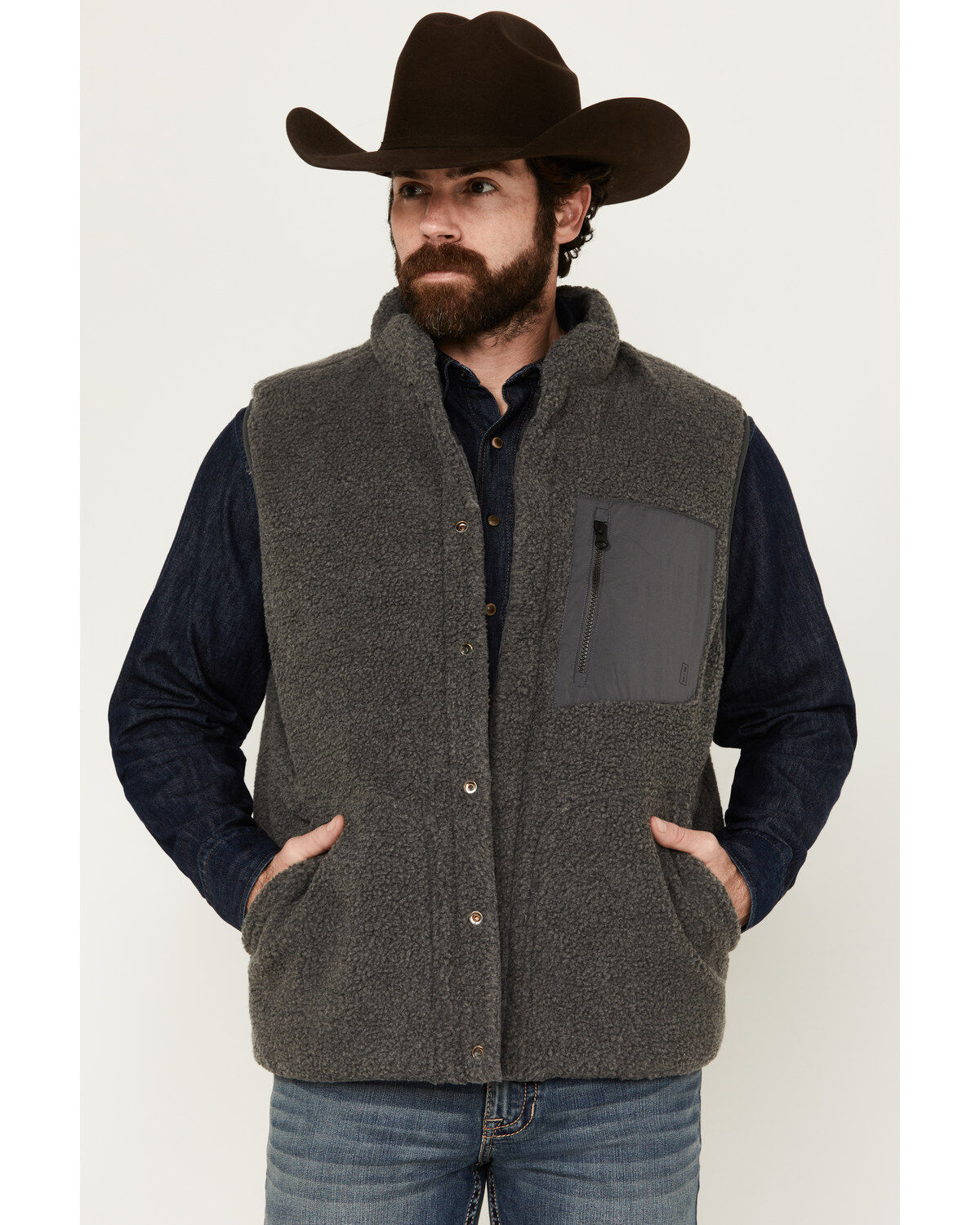 Brothers and Sons Men's Reversible Sherpa Down Vest