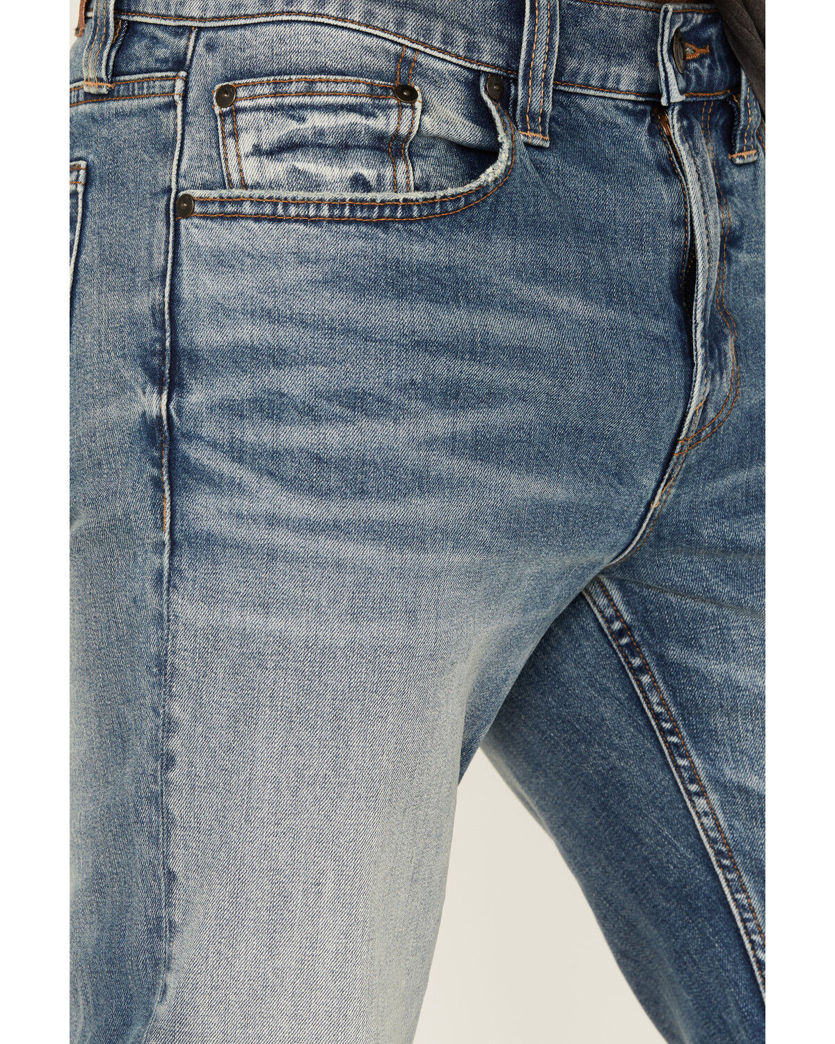 Brothers and Sons Men's Raptor Medium Wash Vintage Straight Stretch Denim Jeans