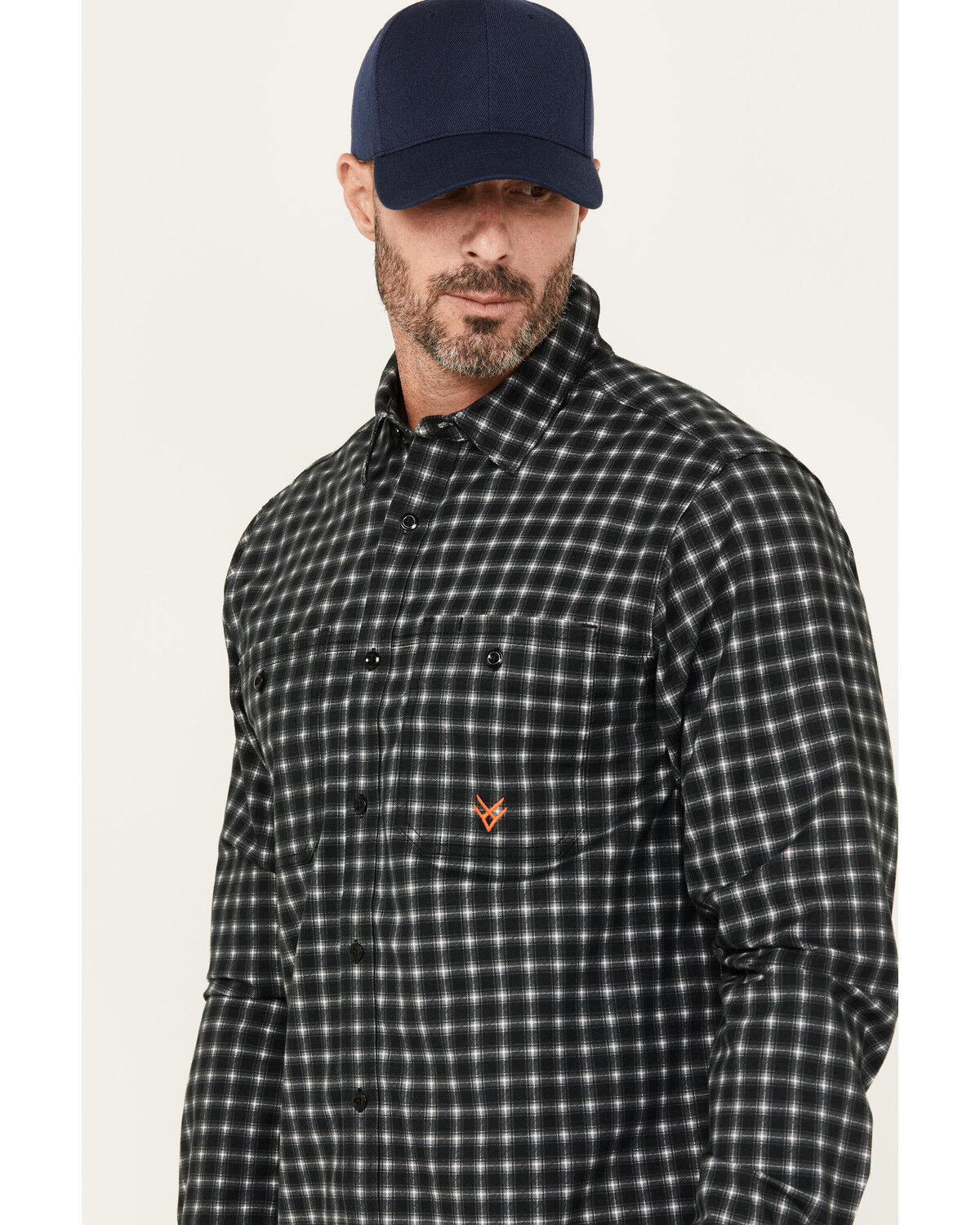 Hawx Men's FR Plaid Print Long Sleeve Button-Down Western Work Shirt