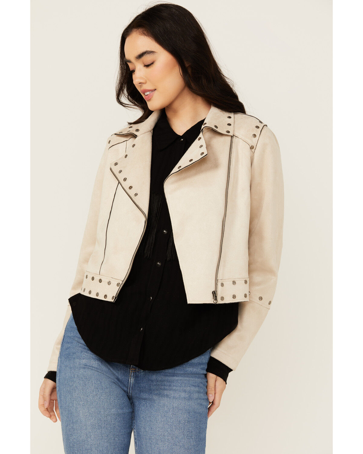 Idyllwind Women's Yorkshire Studded And Embroidered Moto Jacket