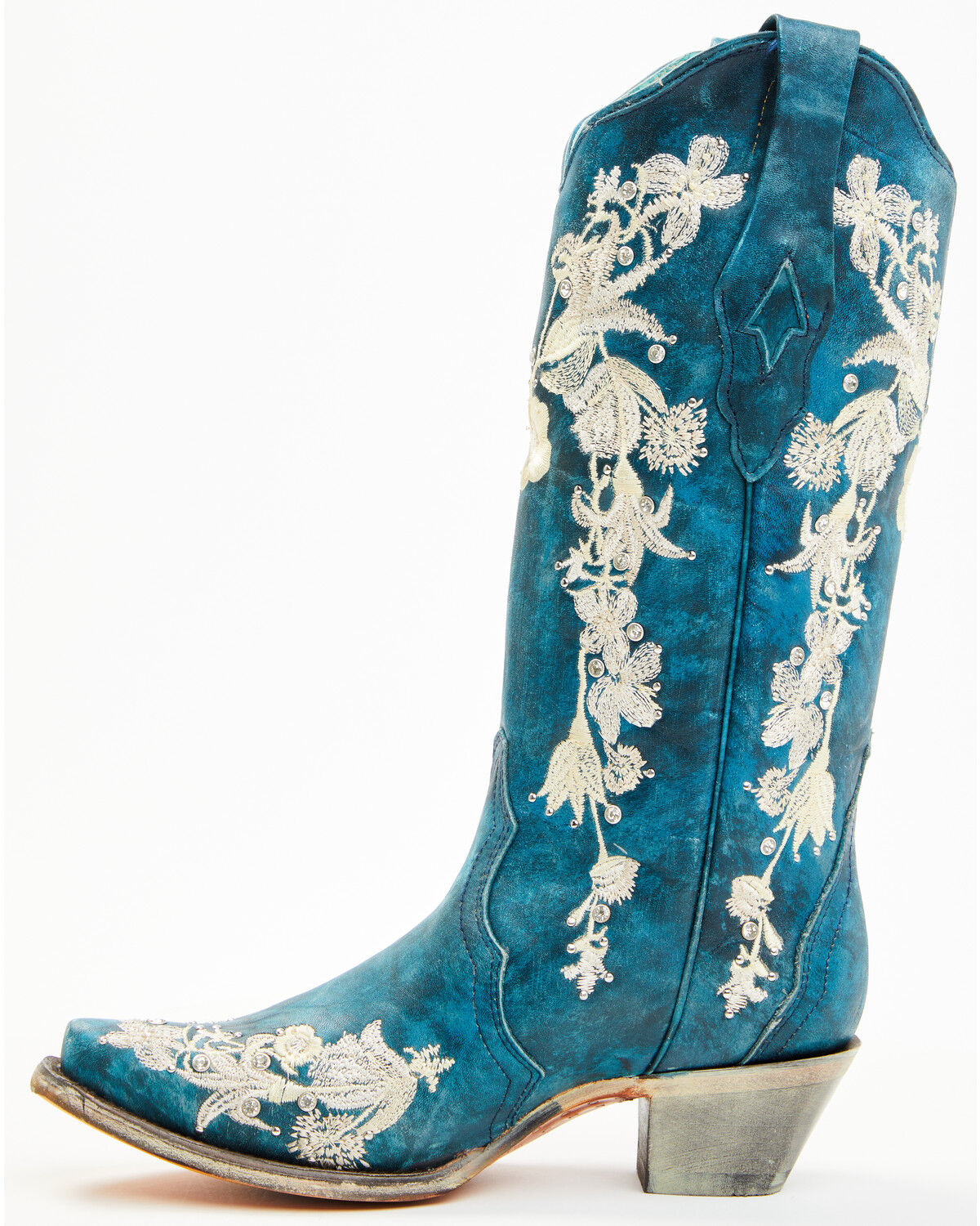 Corral Women's Floral Embroidered & Rhinestone Studded Western Boots - Snip Toe
