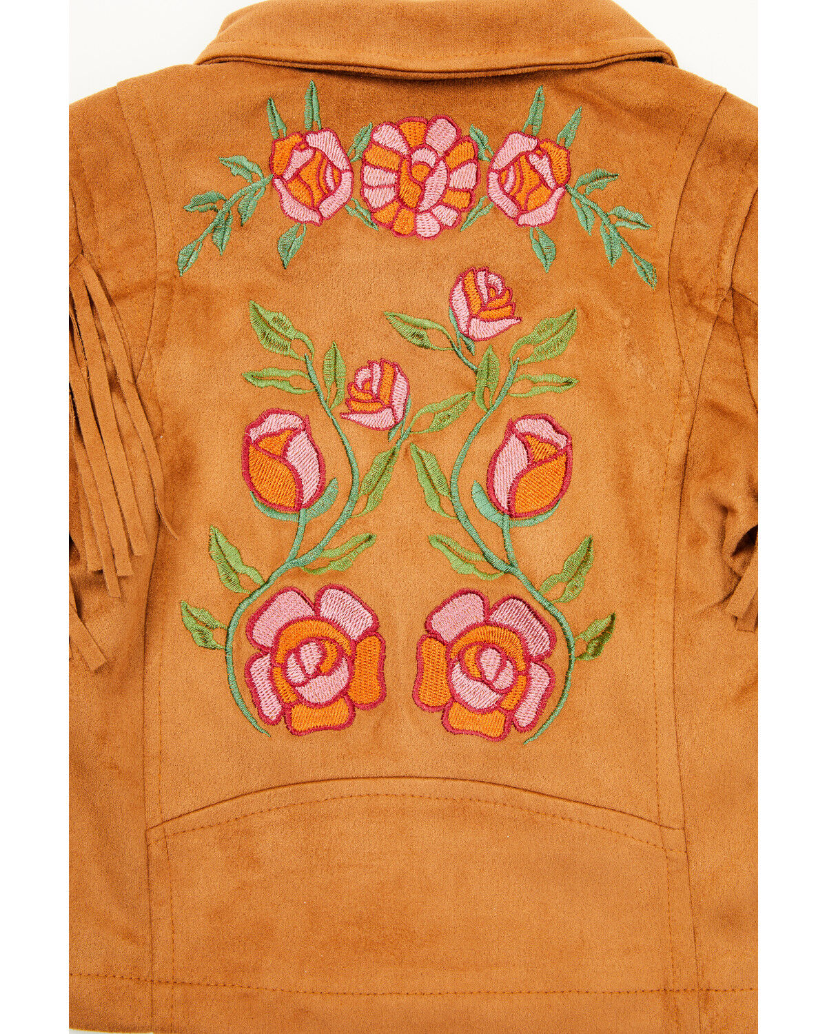 Fornia Toddler Girls' Floral Embroidered Fringe Jacket