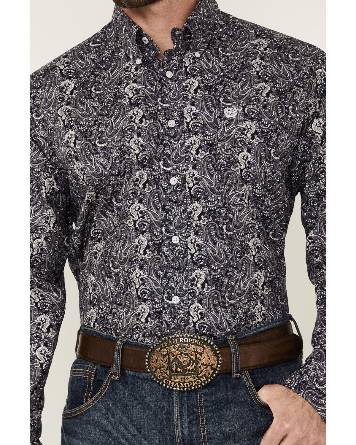 Cinch Men's Paisley Print Long Sleeve Button-Down Western Shirt