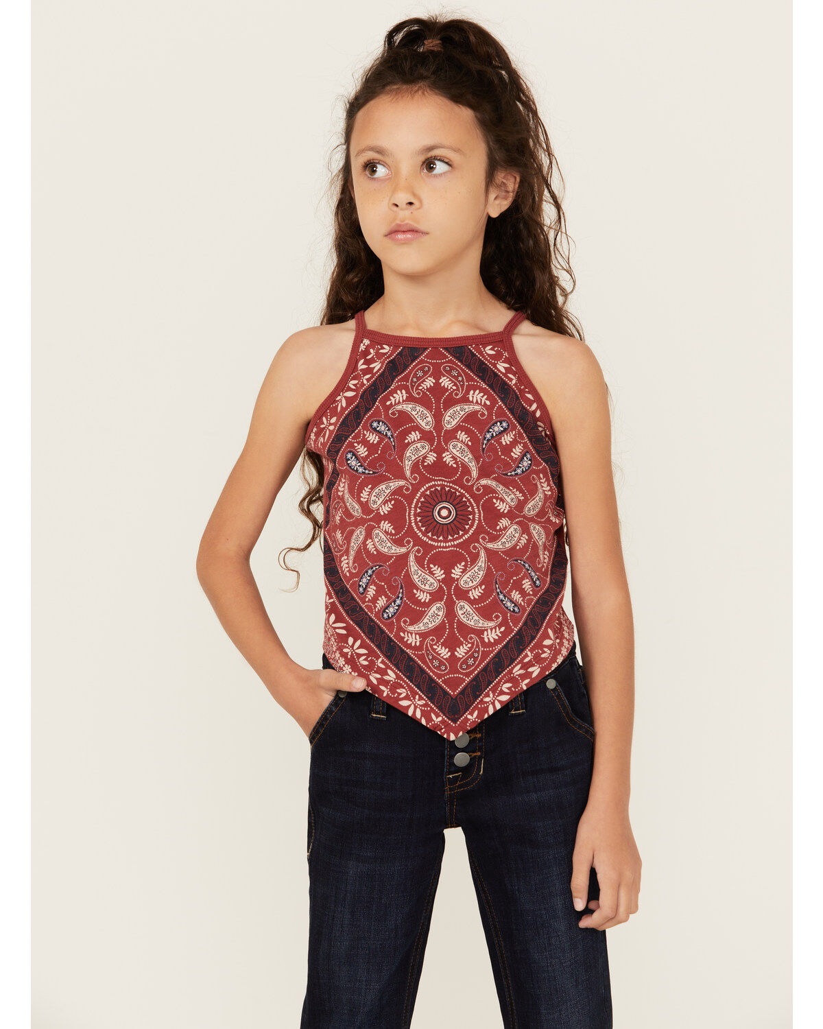Shyanne Girls' Bandana Print Halter Tank
