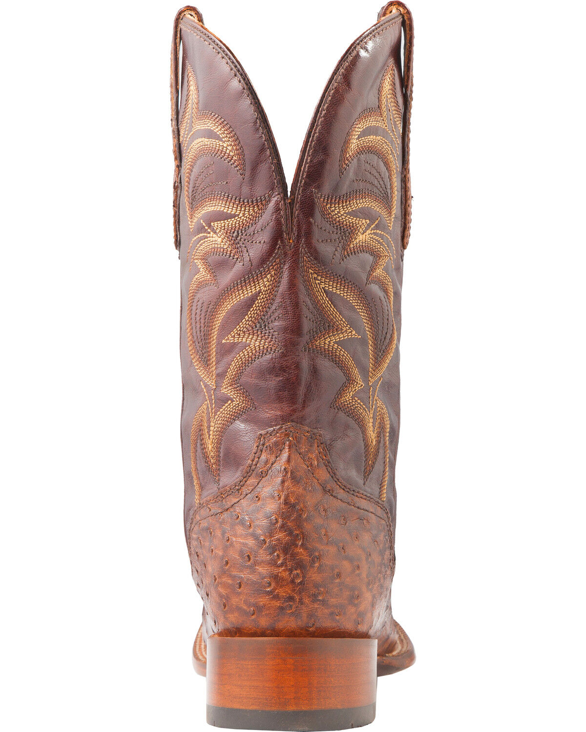 El Dorado Men's Handmade Full Quill Ostrich Stockman Boots - Broad Square Toe
