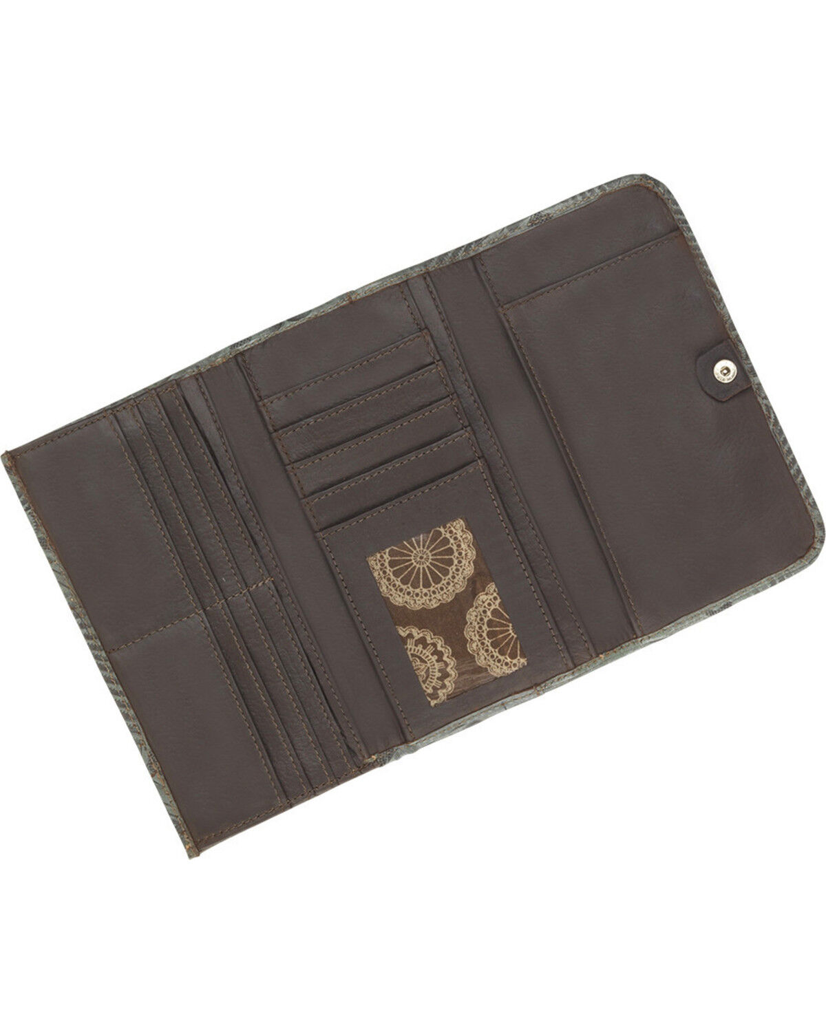 American West Women's Tooled Tri-Fold Wallet