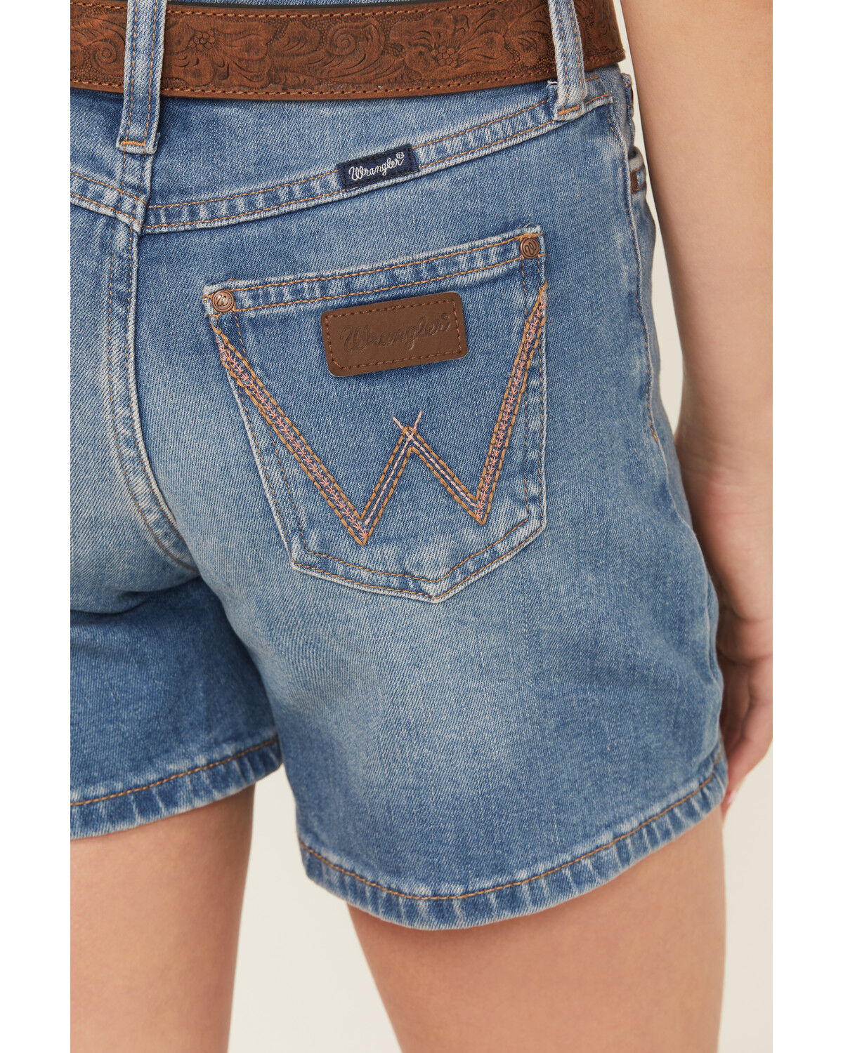 Wrangler Girls' Medium Wash Stretch Denim Shorts