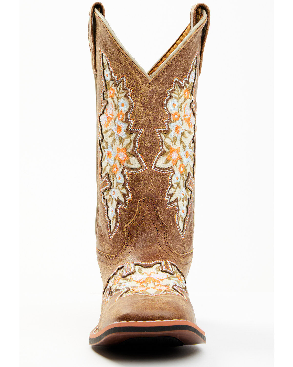 Laredo Women's Flower Inlay Western Performance Boots - Broad Square Toe