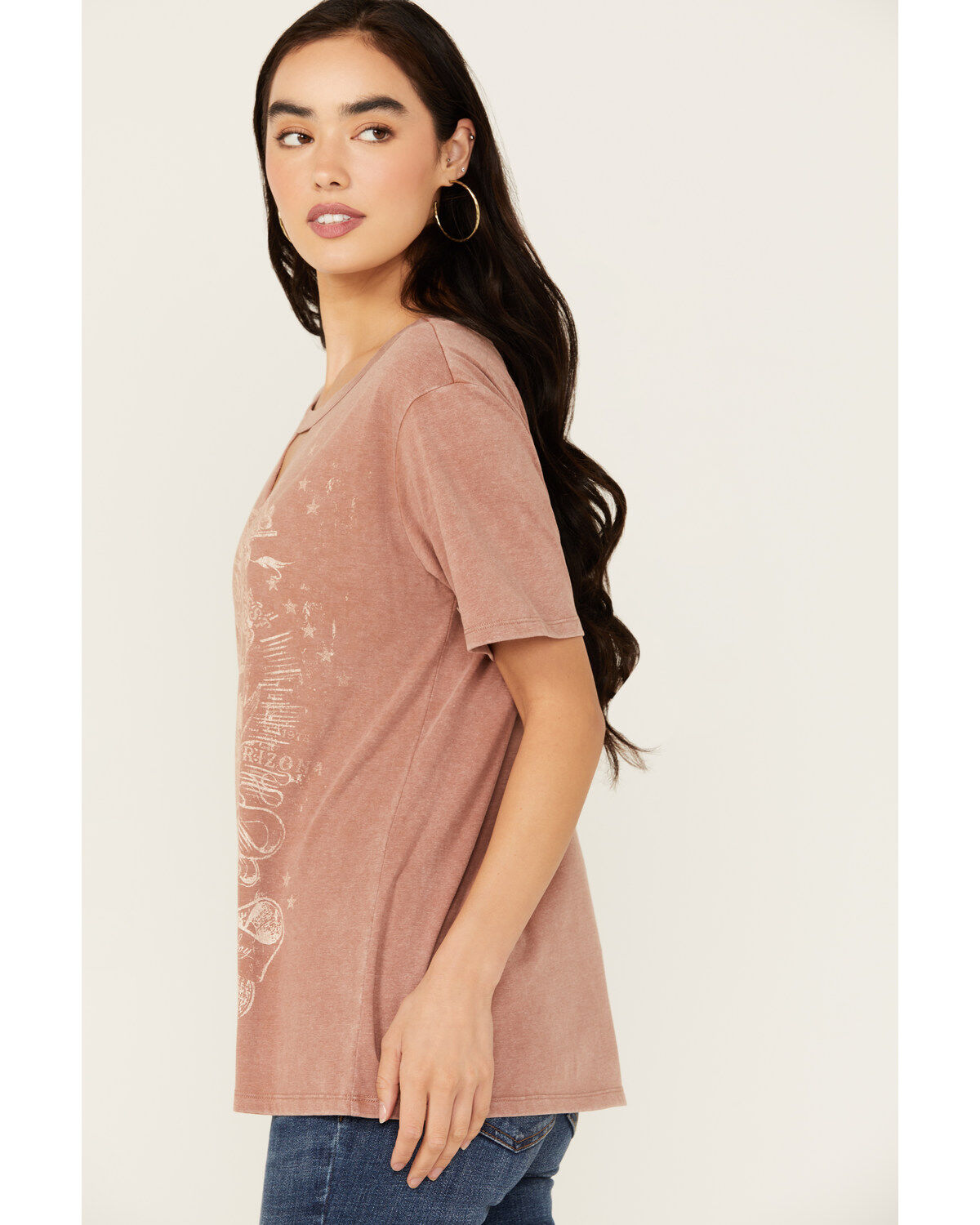 Blended Women's Rodeo Cowboy Cutout Short Sleeve Graphic Tee