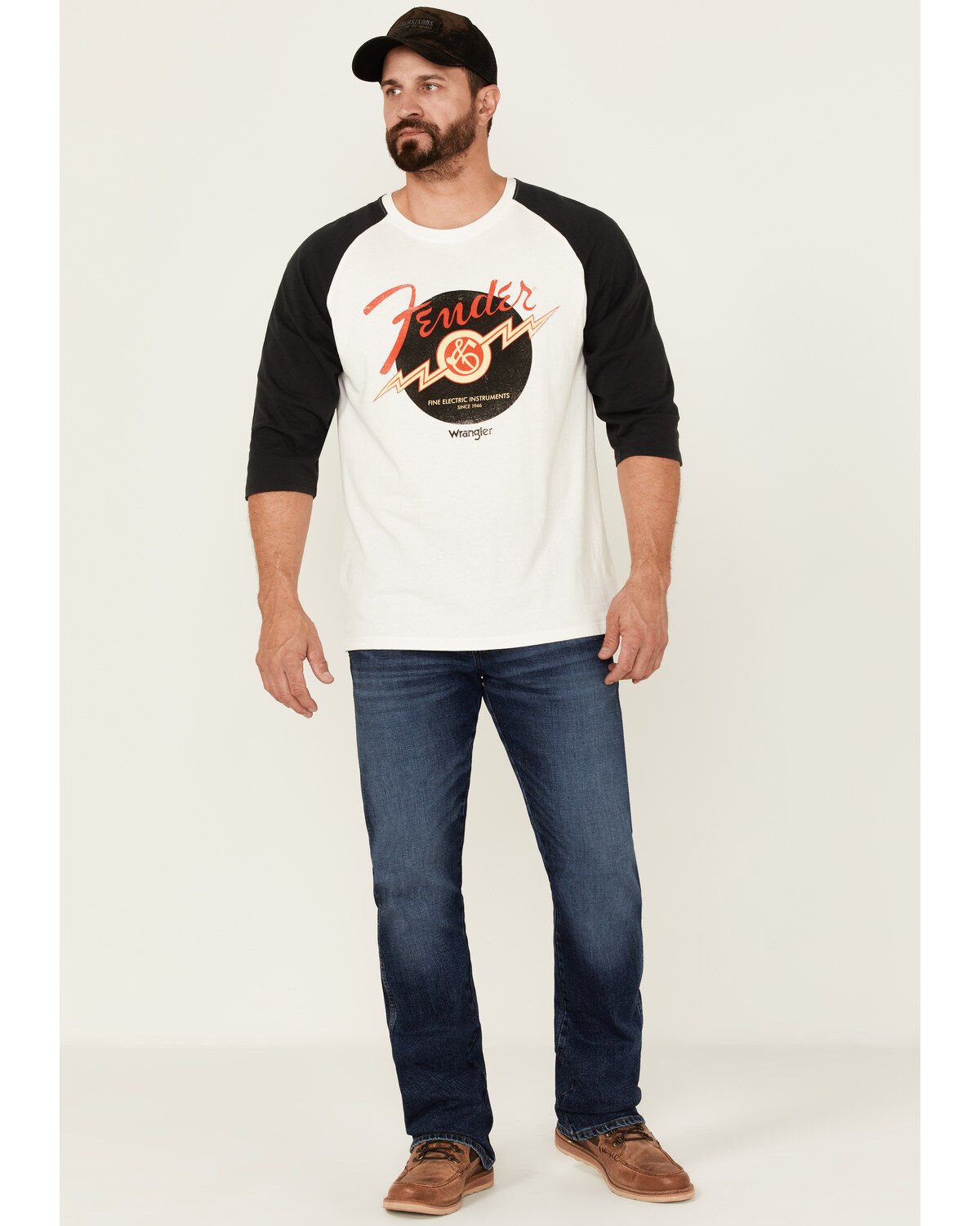 Wrangler X Fender Men's Vinyl Music Disc Vintage Graphic T-Shirt